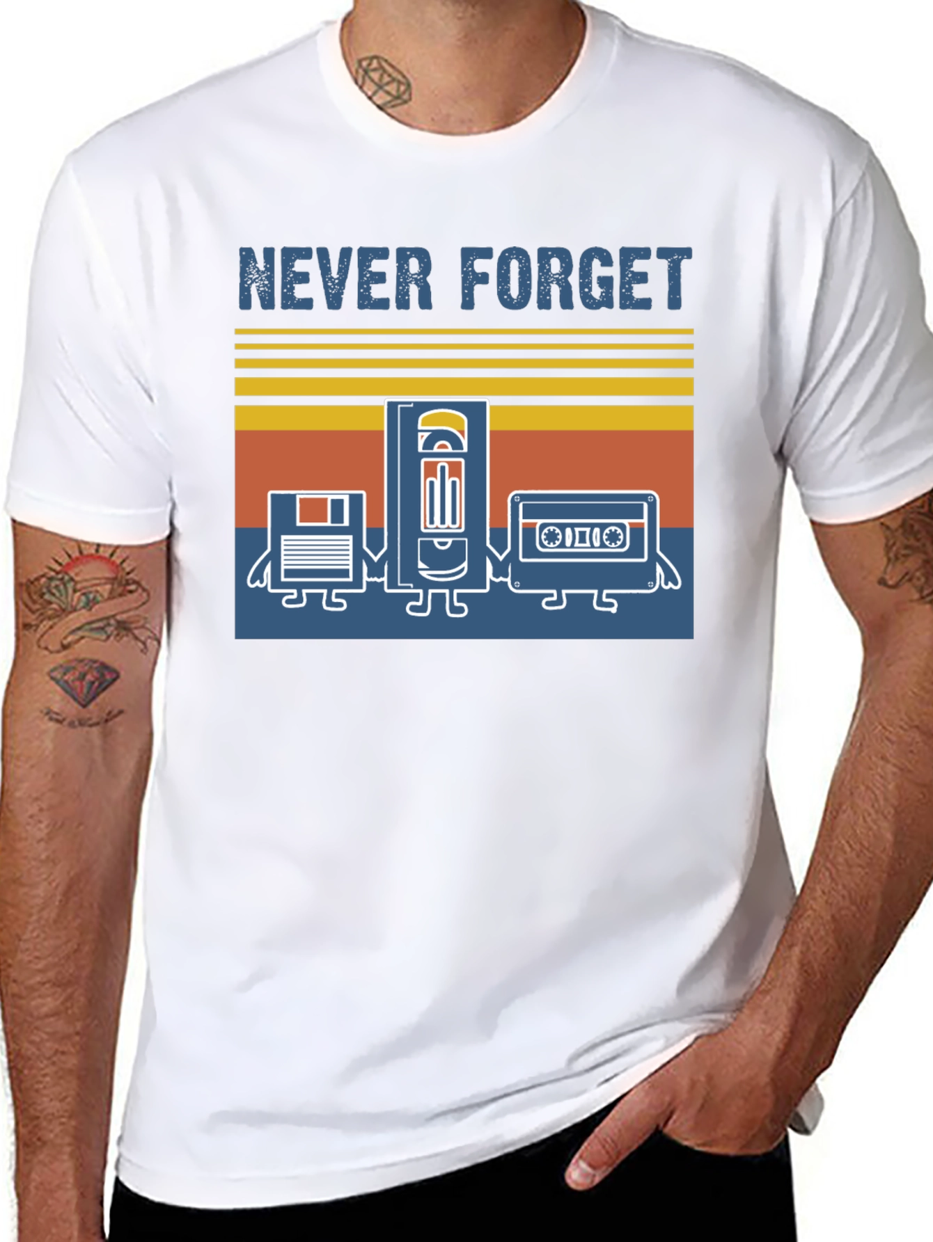 Never Forget Graphic Tee - Retro Media T-Shirt