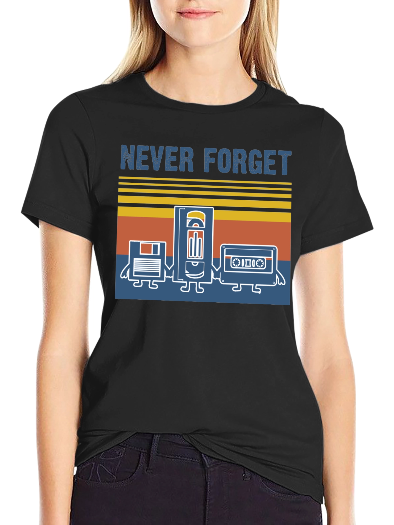Never Forget Graphic Tee - Retro Media T-Shirt
