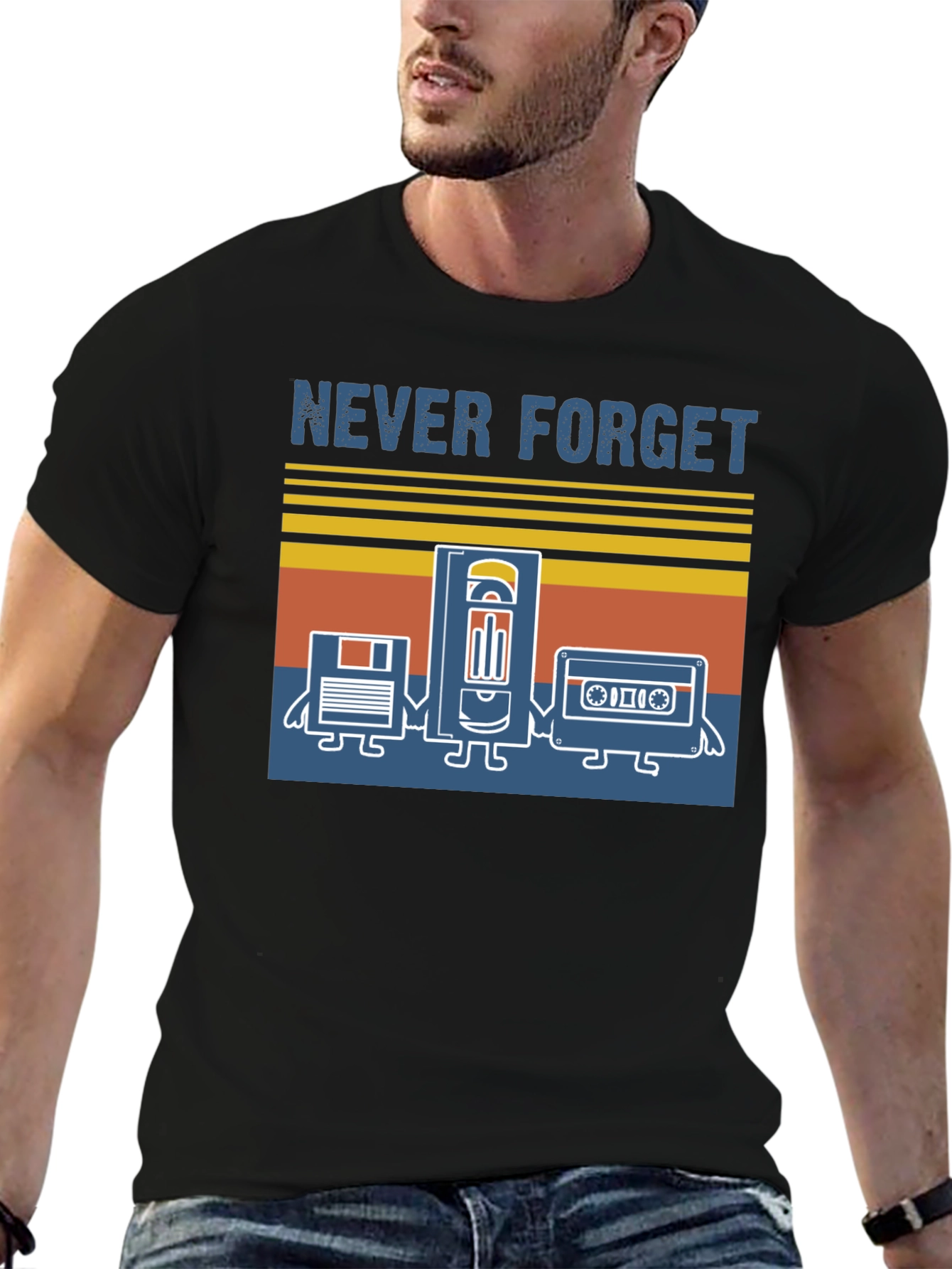 Never Forget Graphic Tee - Retro Media T-Shirt