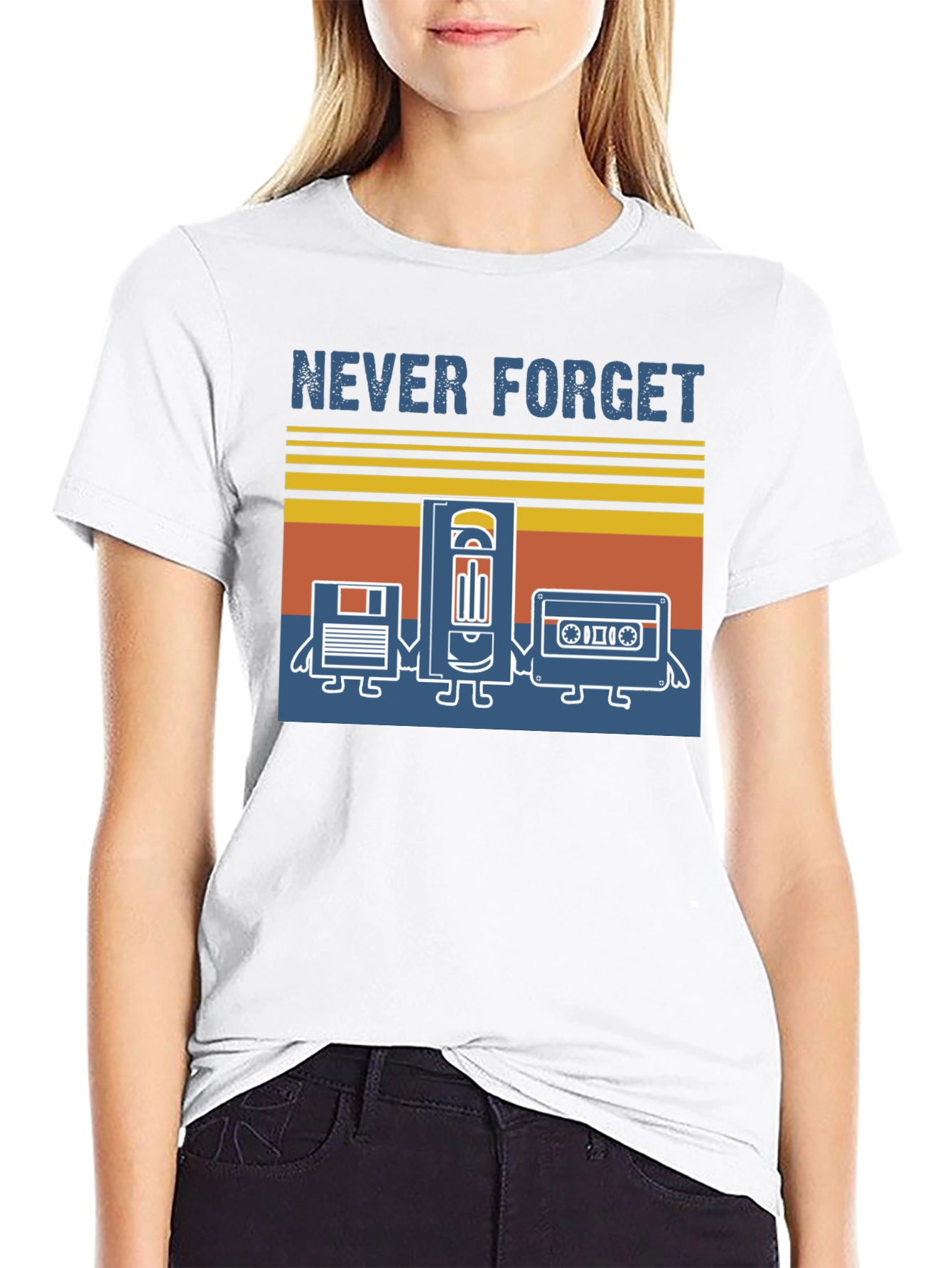 Never Forget Graphic Tee - Retro Media T-Shirt