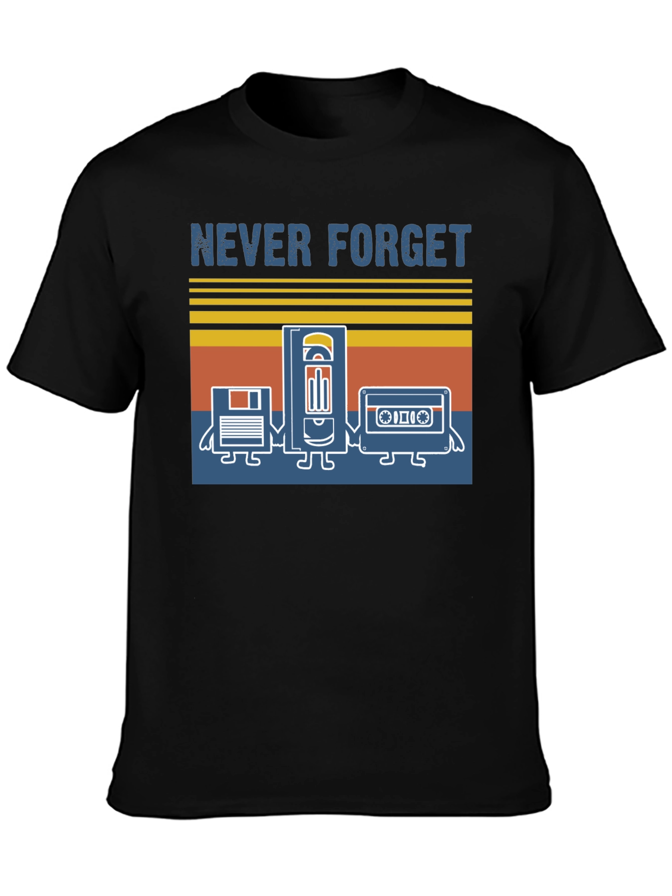 Never Forget Graphic Tee - Retro Media T-Shirt