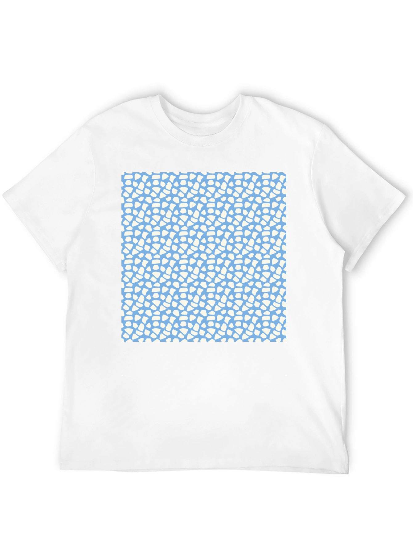 Abstract Pattern Tee - Light Blue and White