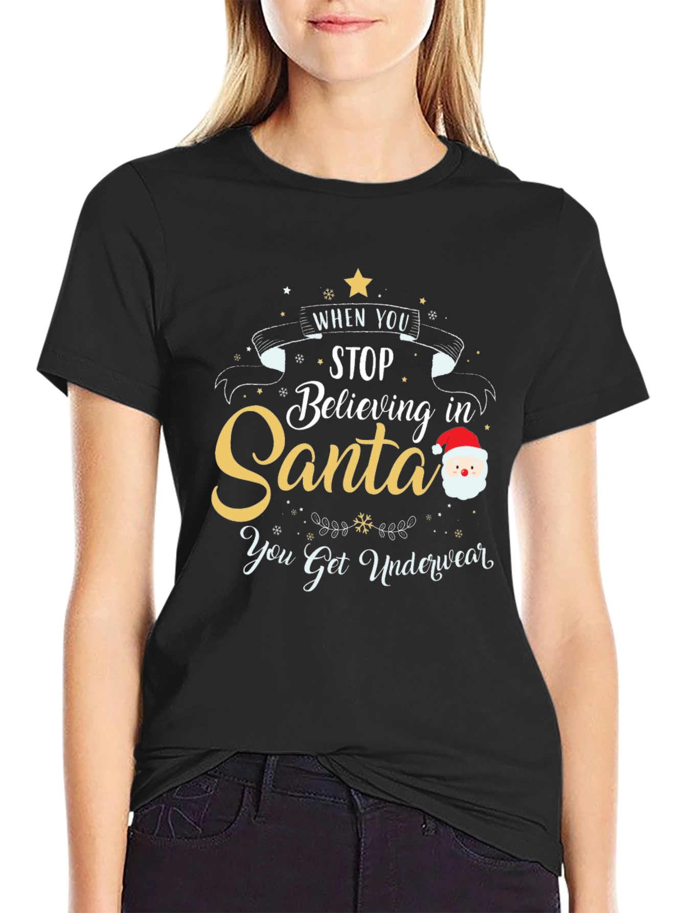 Funny Santa Underwear Christmas T-Shirt