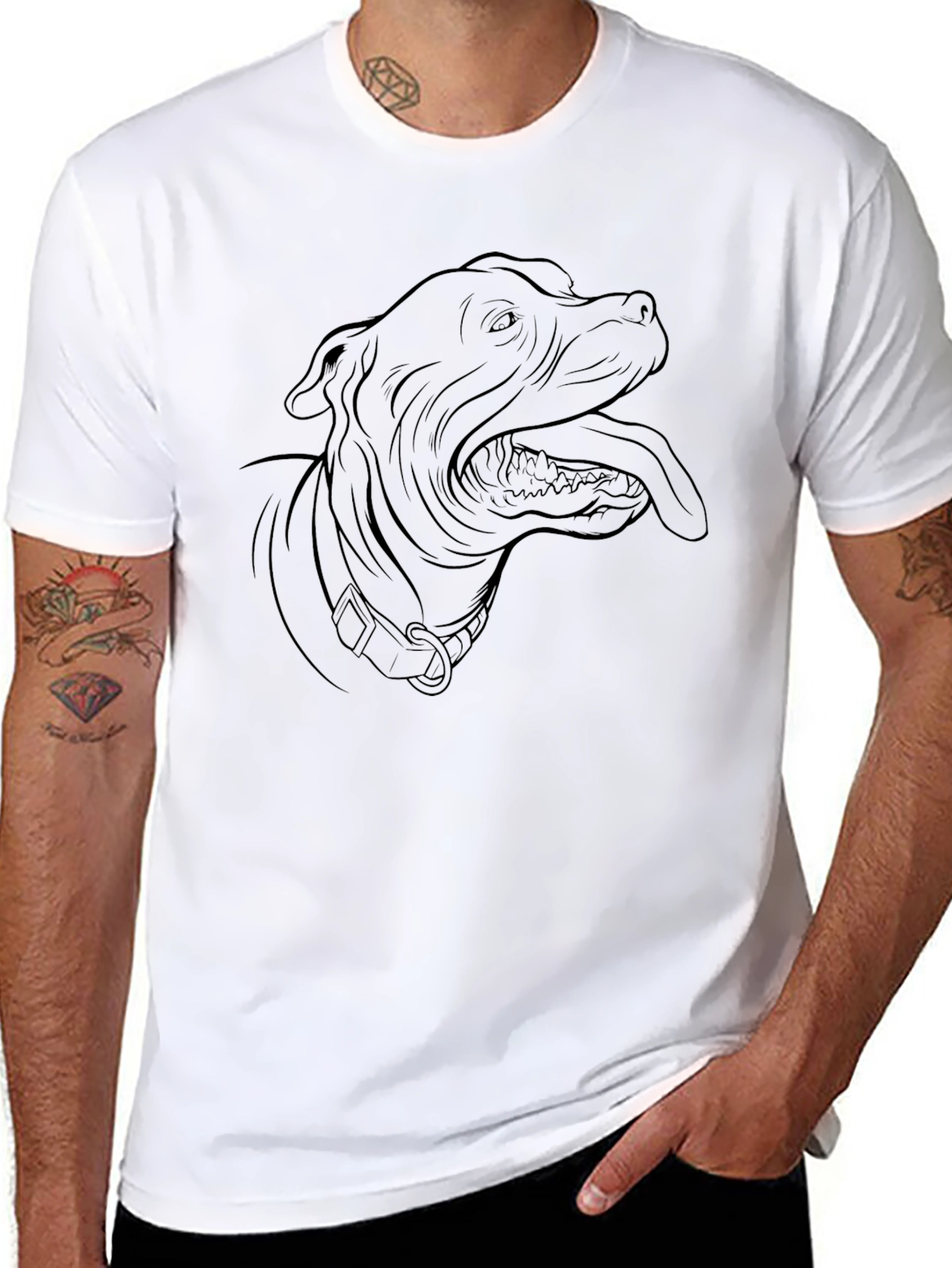 Pitbull Outline T-Shirt – Cute Dog Lover Graphic Tee Gift