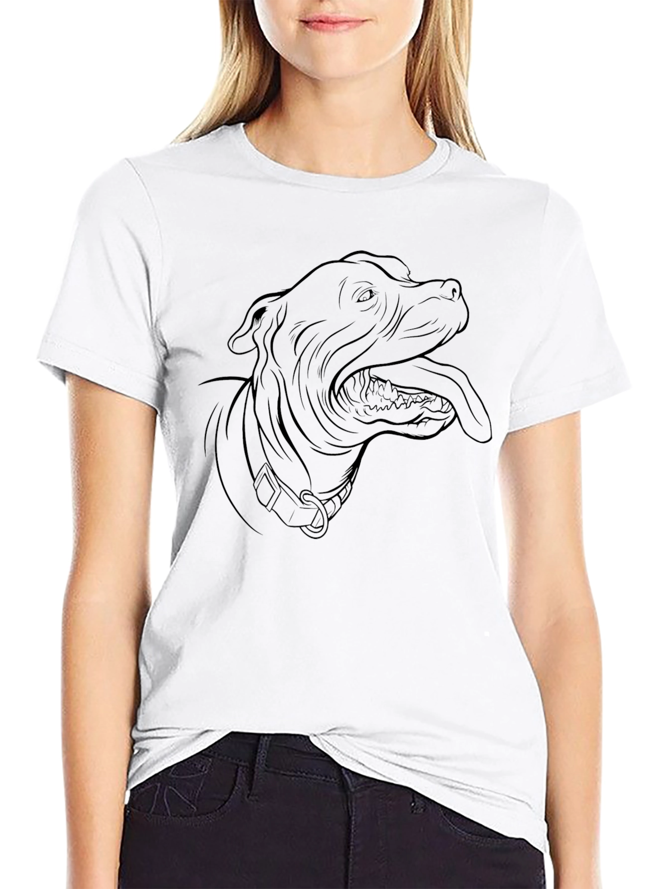 Pitbull Outline T-Shirt – Cute Dog Lover Graphic Tee Gift
