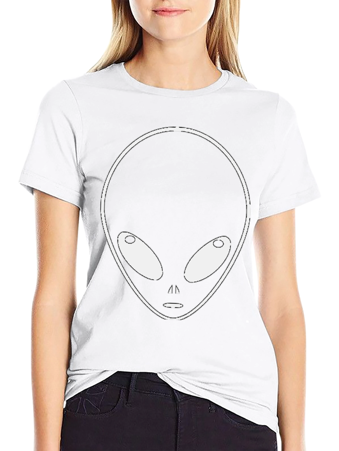 Alien Graphic Tee - Black Cotton Blend