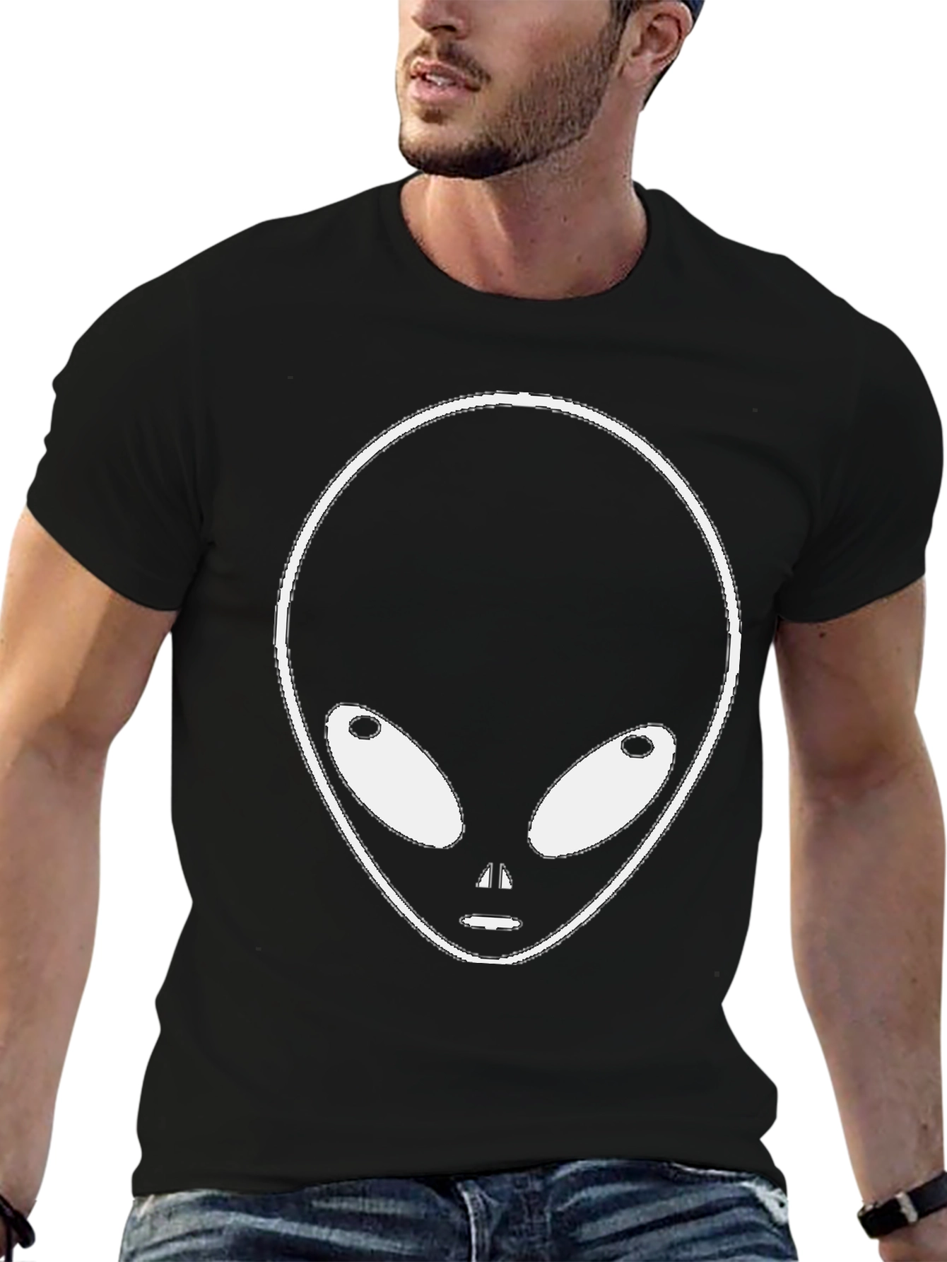 Alien Graphic Tee - Black Cotton Blend