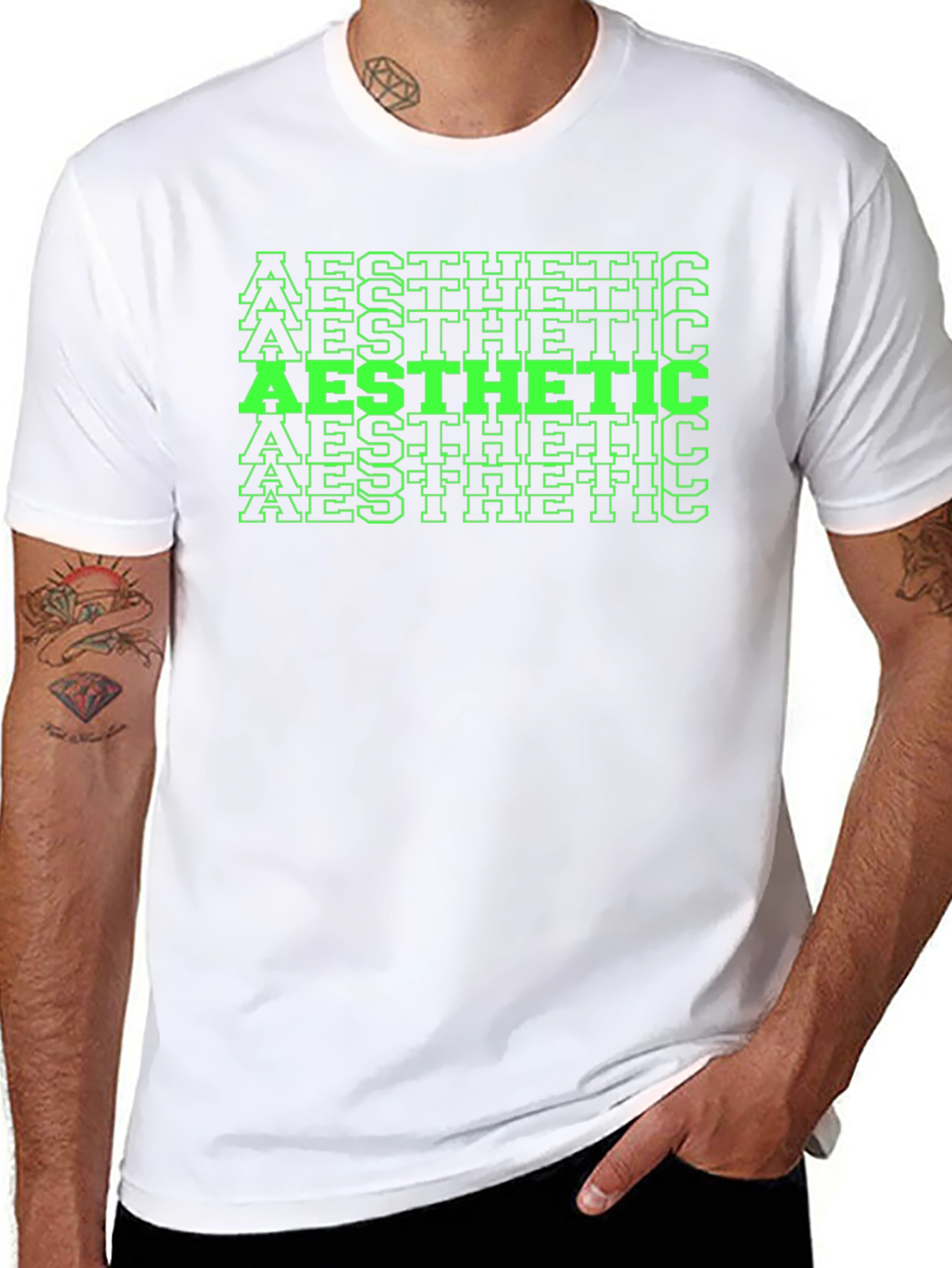 Aesthetic Graphic Print Tee - Black