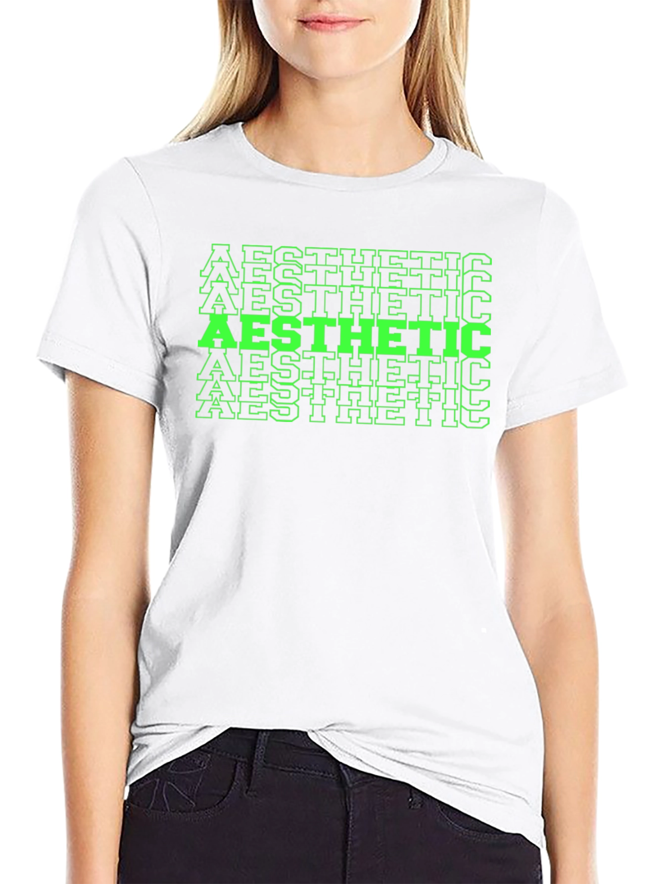Aesthetic Graphic Print Tee - Black