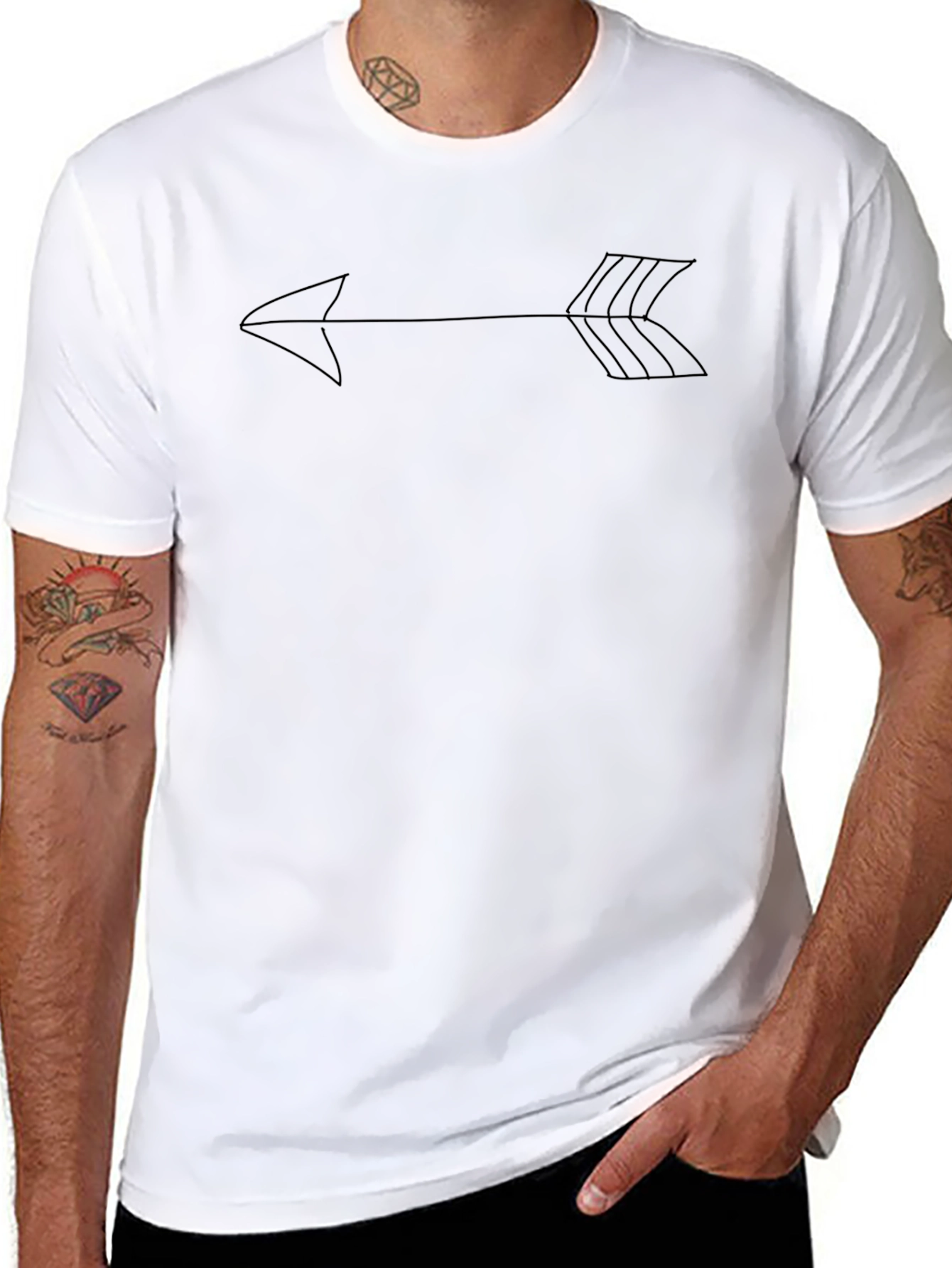 Arrow Graphic Black T-Shirt - Minimalist Design