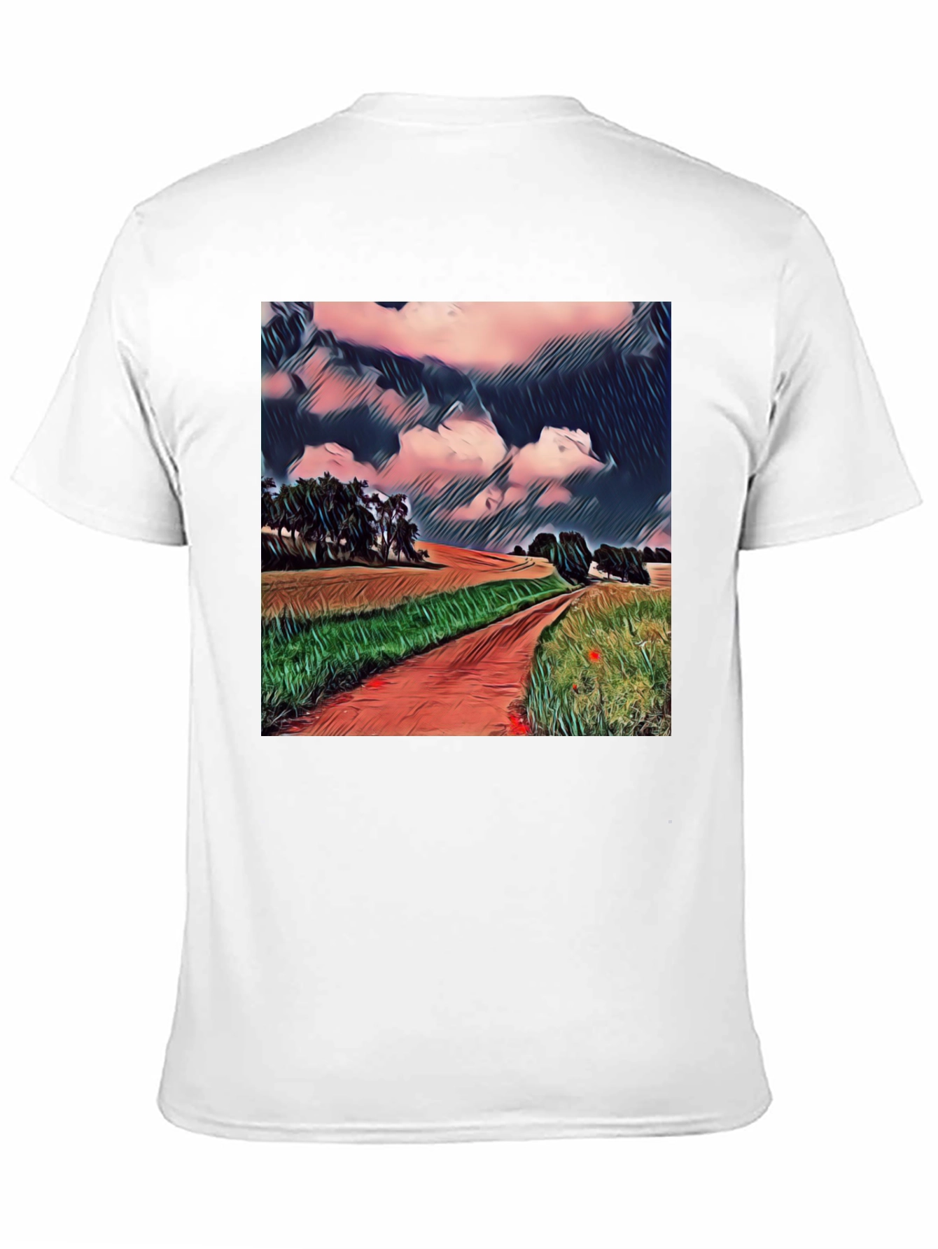 Artistic Landscape T-Shirt - Country Road Design