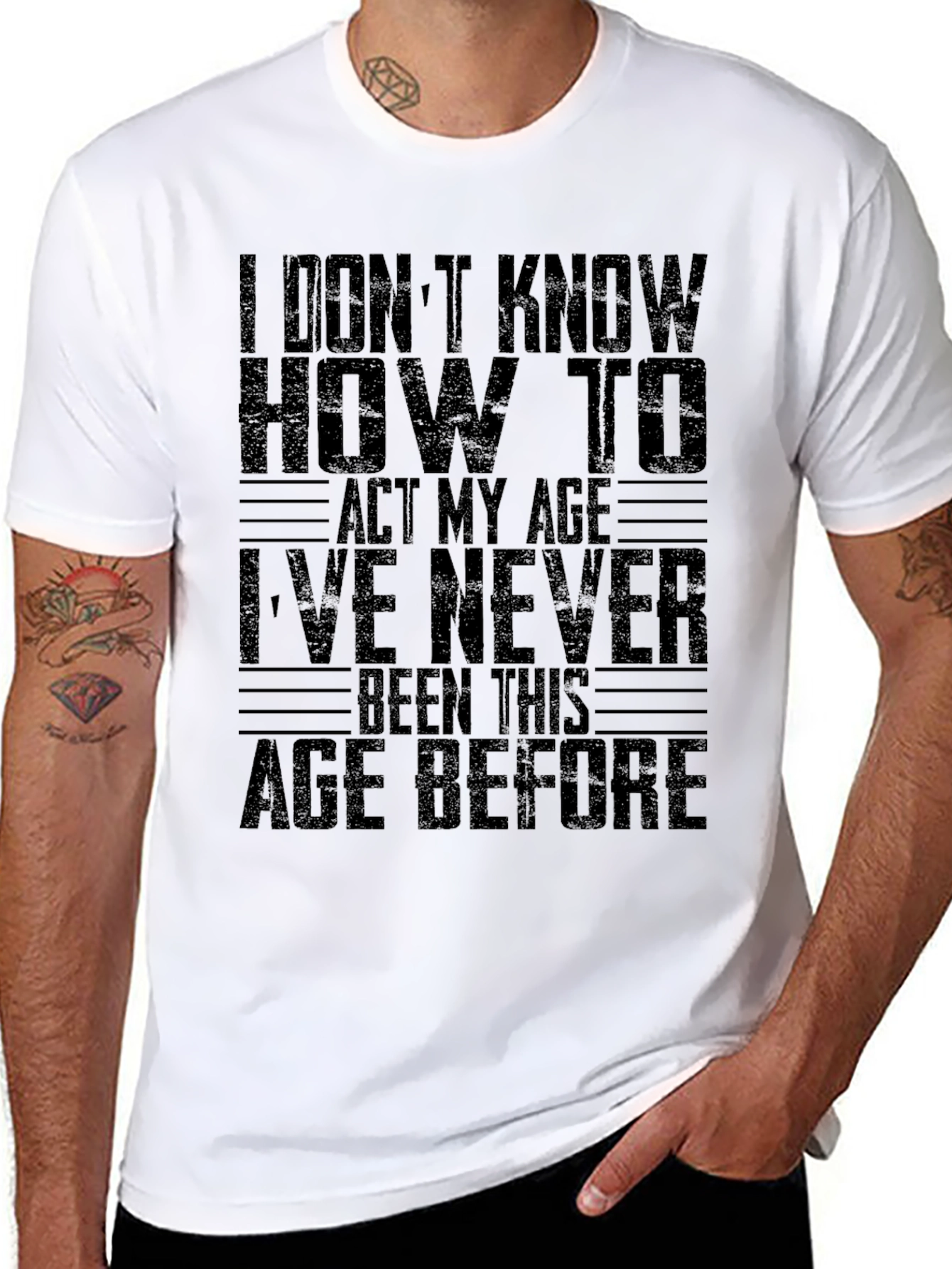 Funny Age Slogan Black T-Shirt