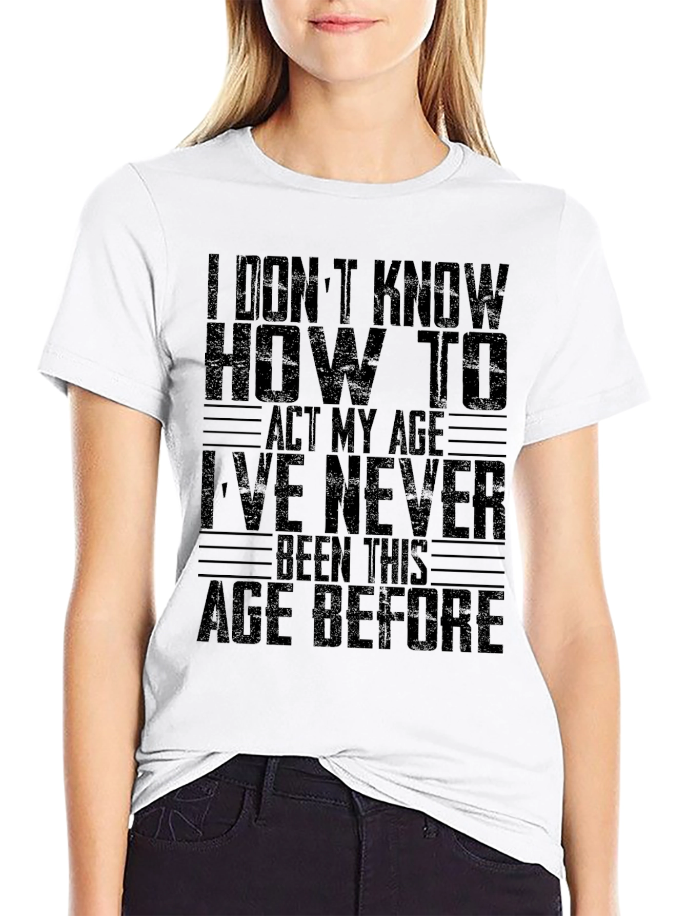 Funny Age Slogan Black T-Shirt