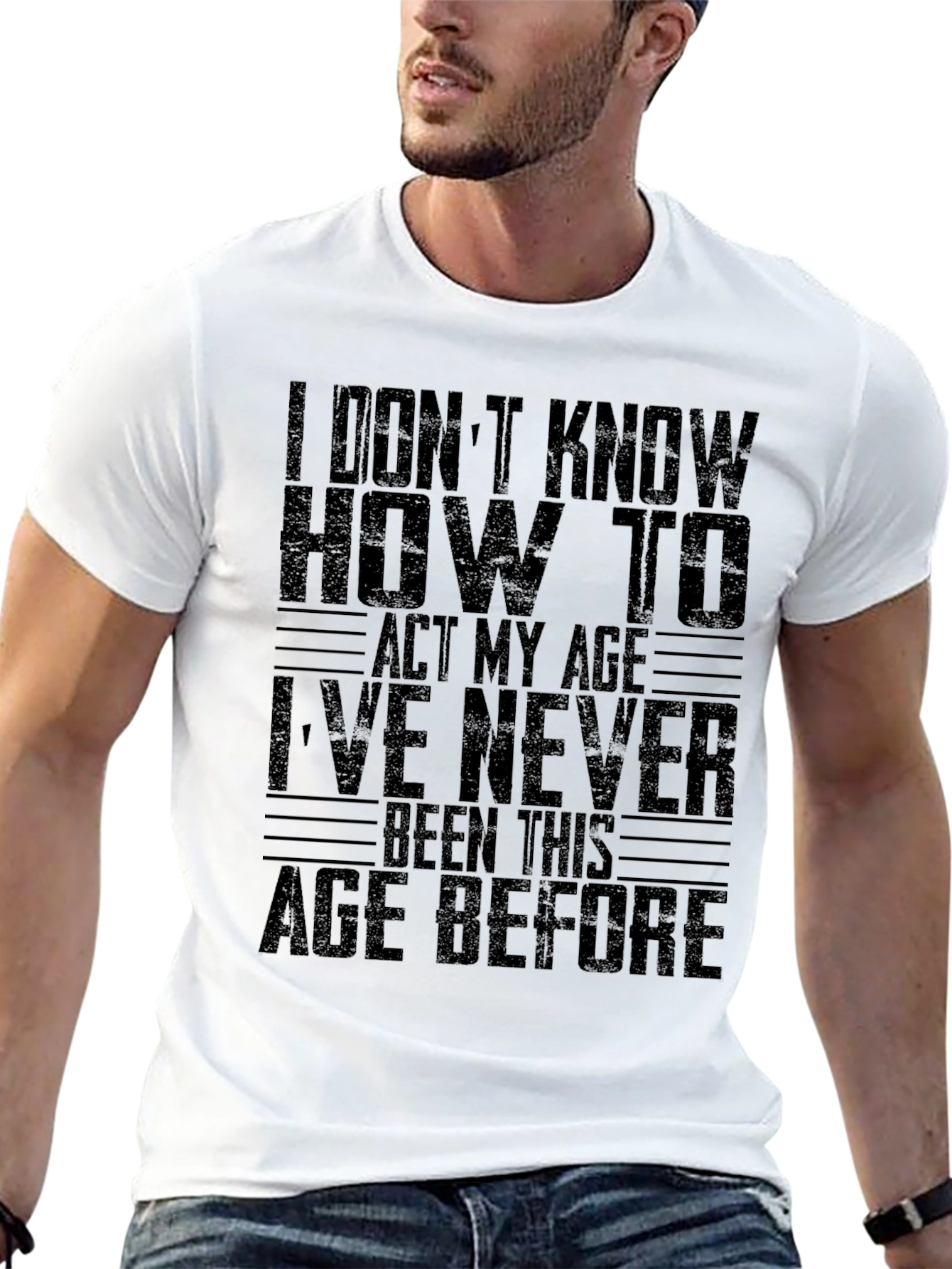 Funny Age Slogan Black T-Shirt