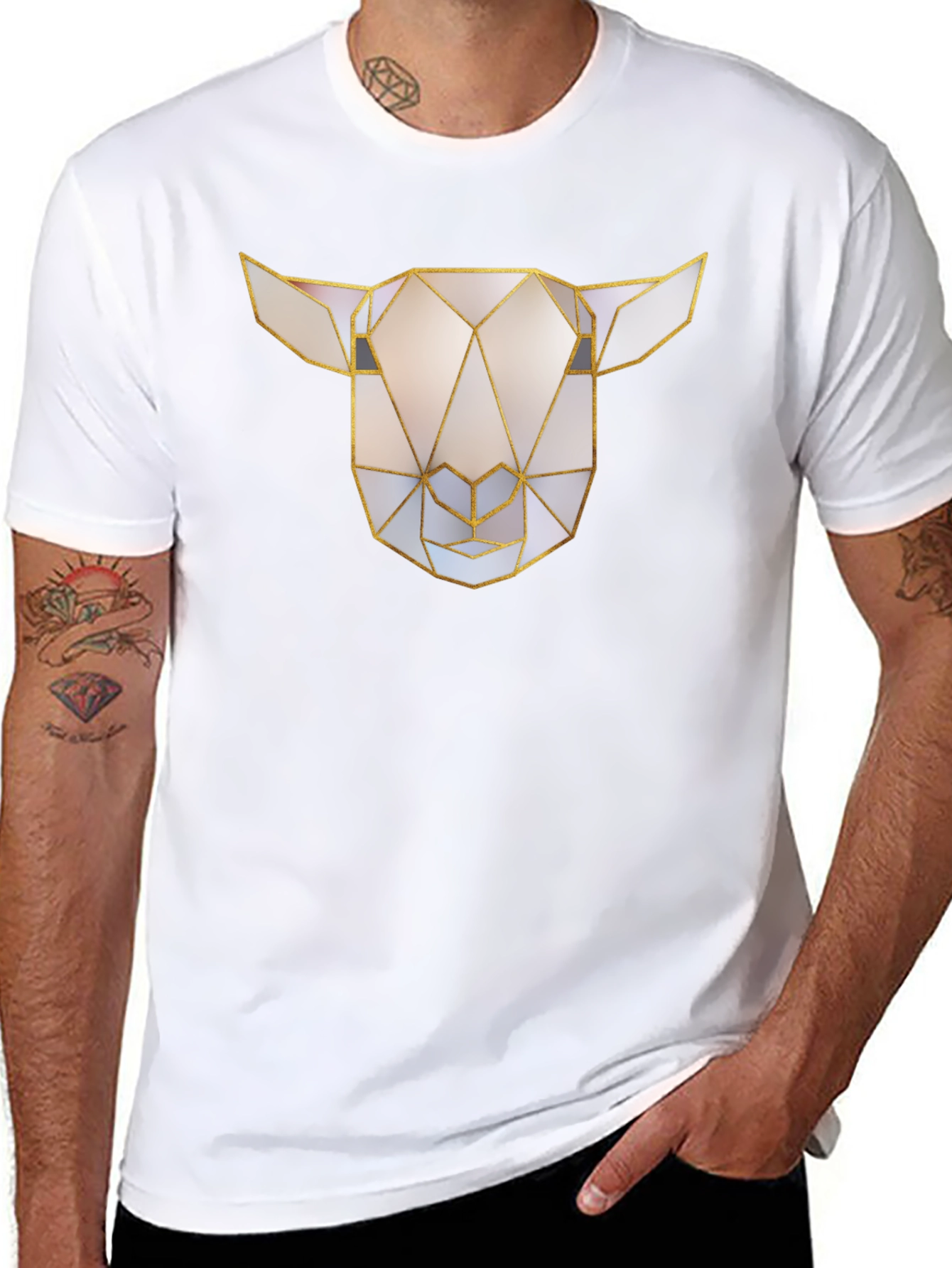 Geometric Sheep Graphic T-Shirt