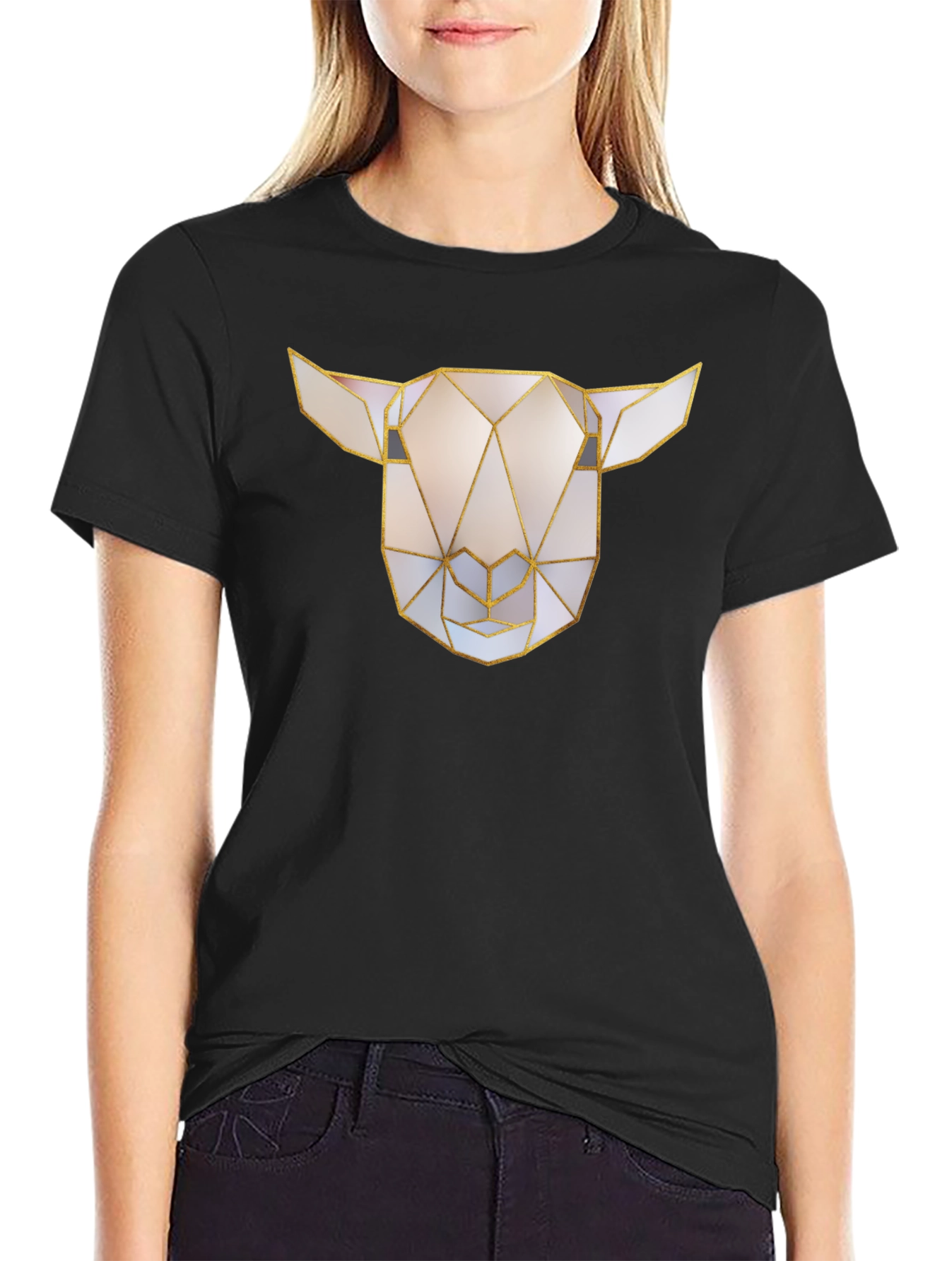 Geometric Sheep Graphic T-Shirt