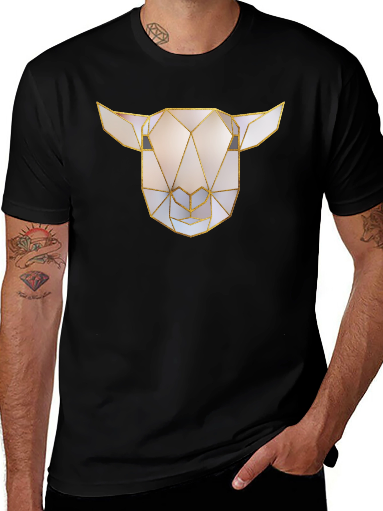 Geometric Sheep Graphic T-Shirt