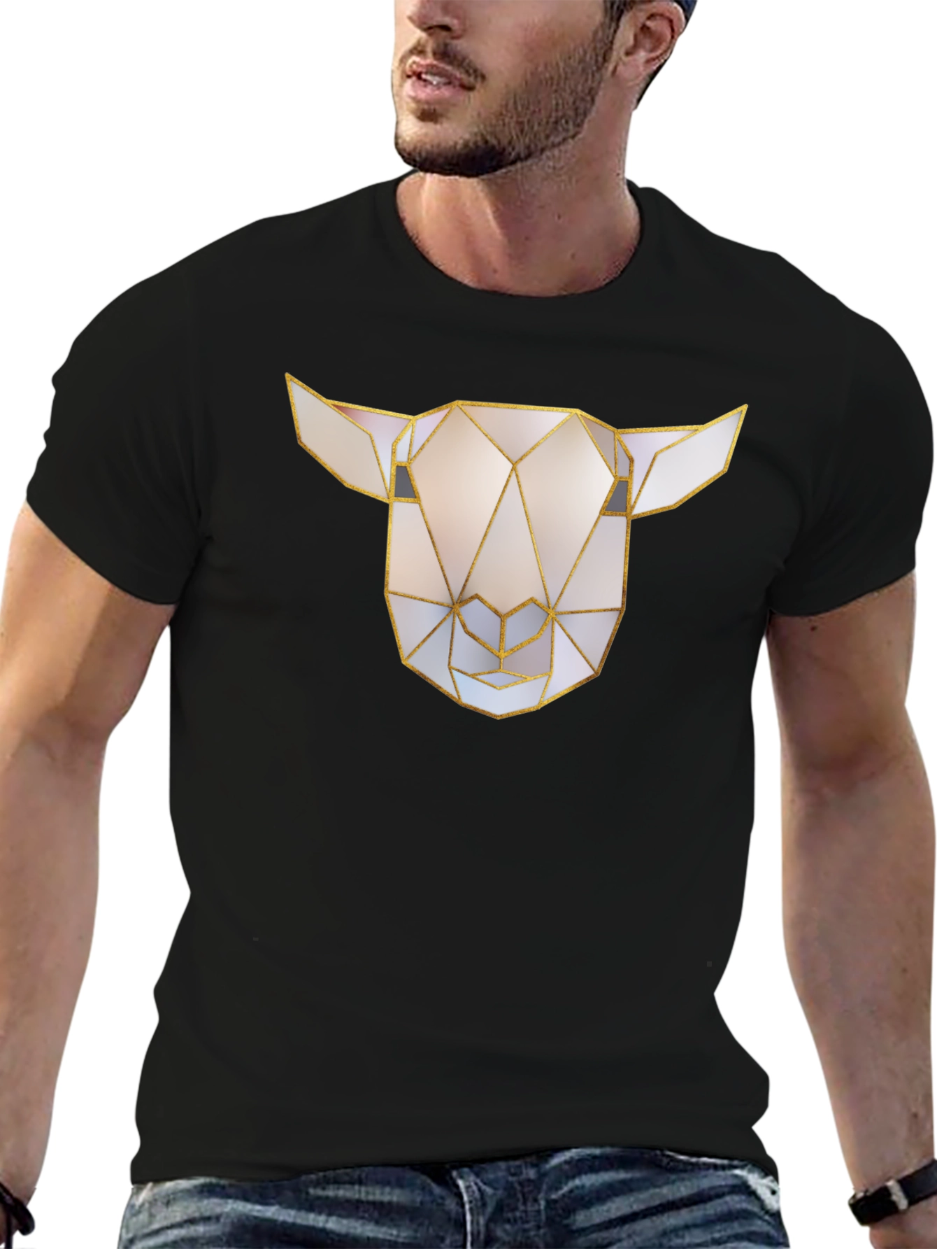 Geometric Sheep Graphic T-Shirt