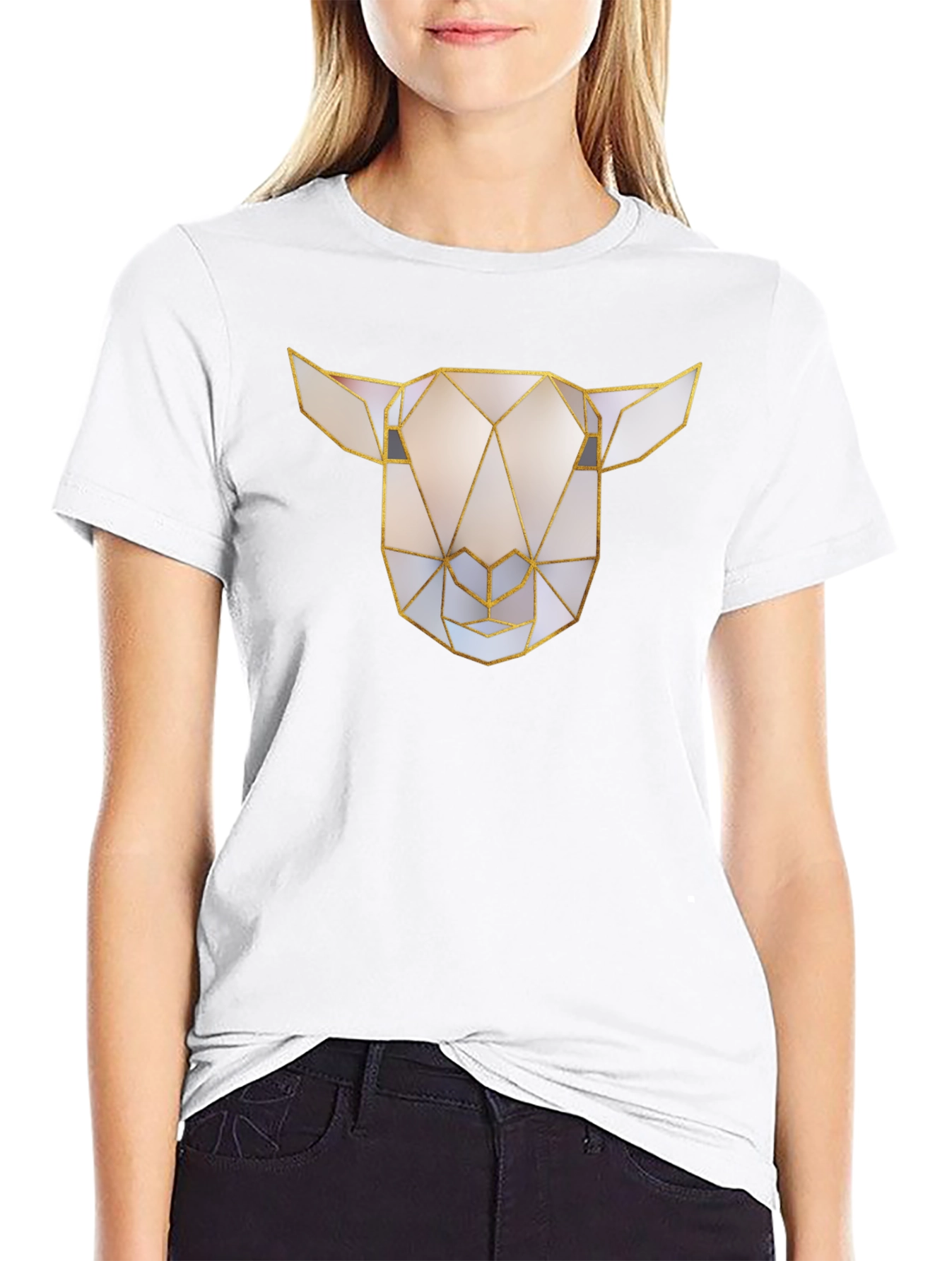 Geometric Sheep Graphic T-Shirt