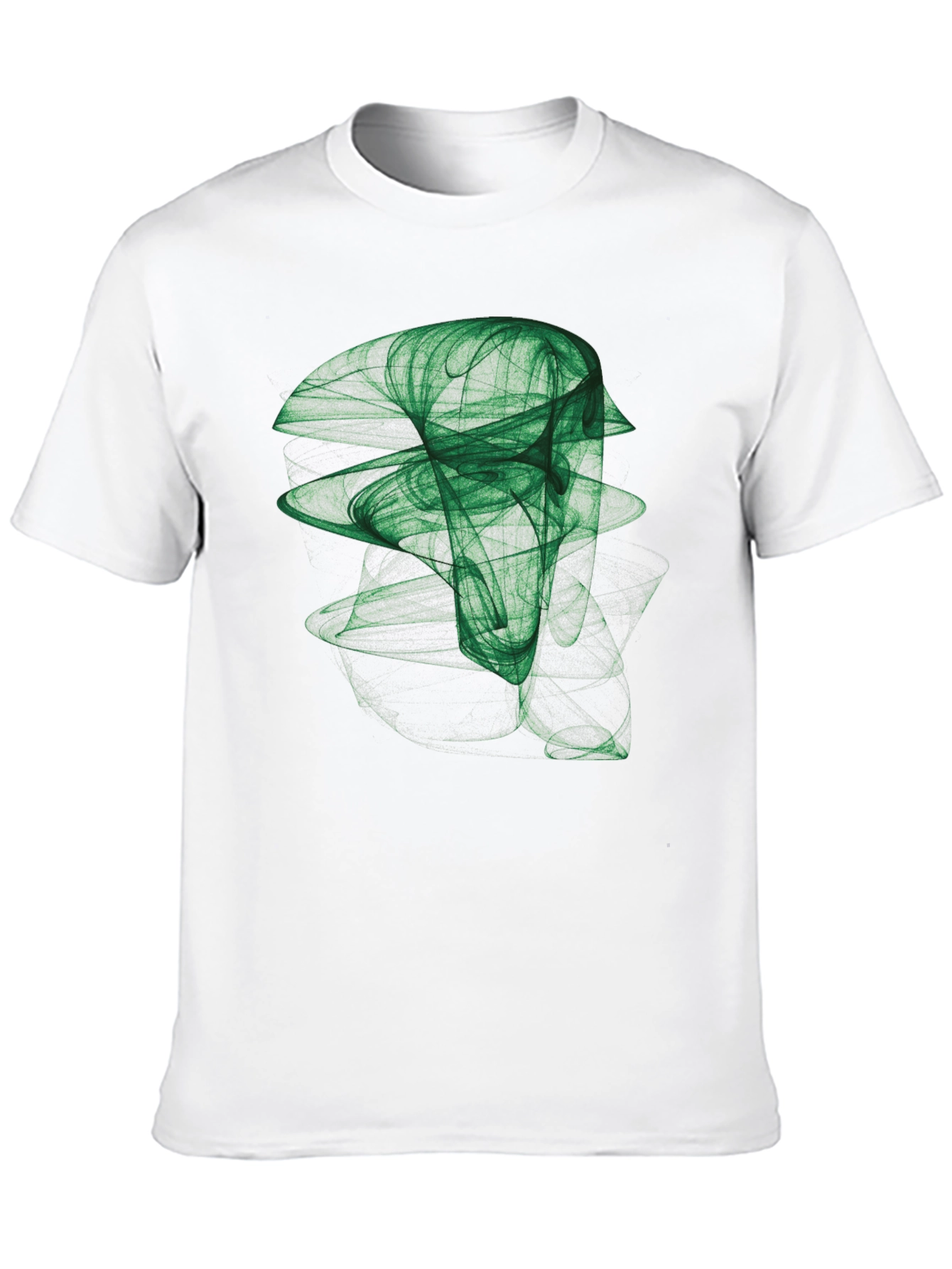 Abstract Green Graphic Print Black T-Shirt