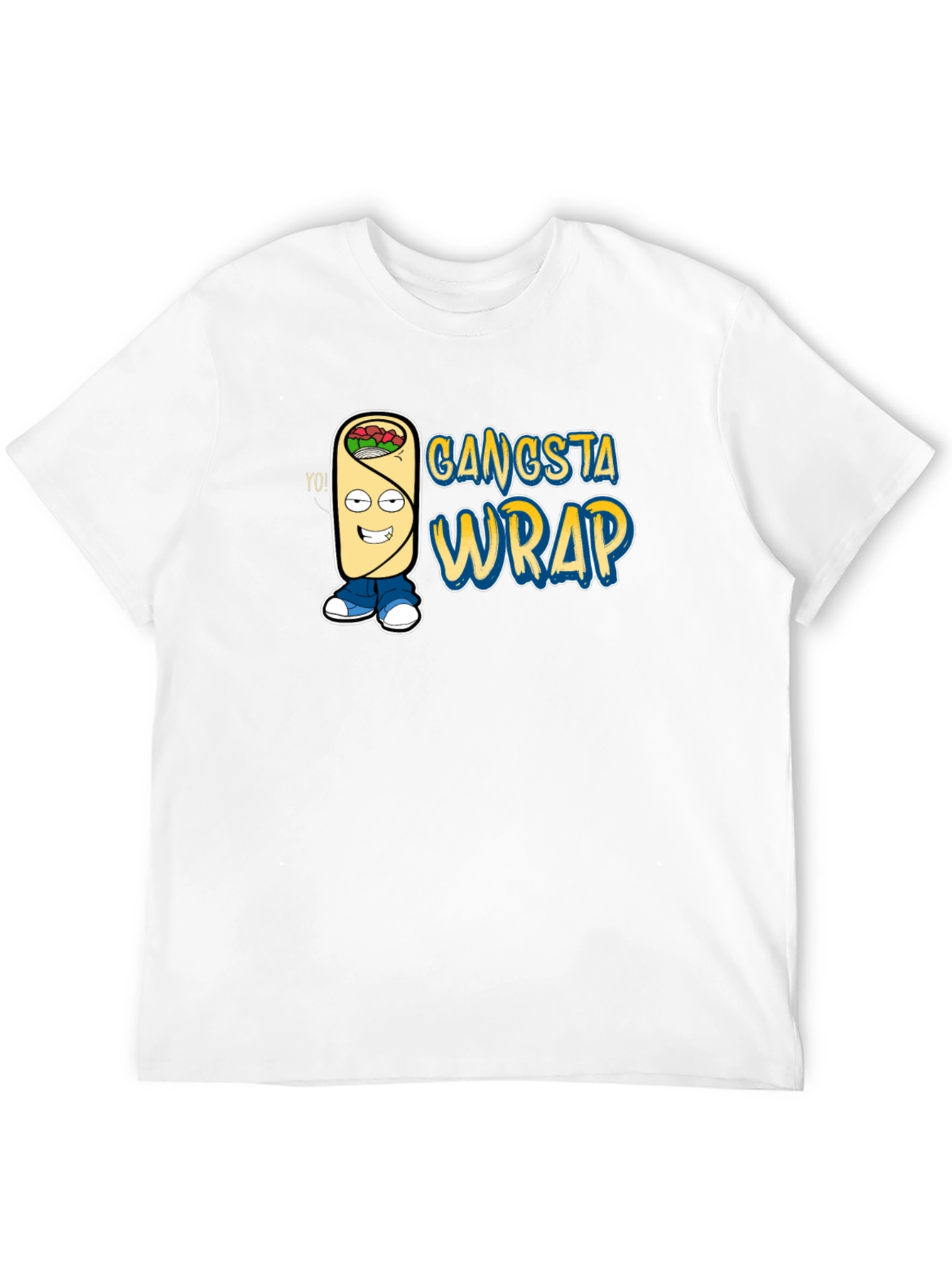 Gangsta Wrap Graphic T-Shirt - Funny Cartoon Food Tee