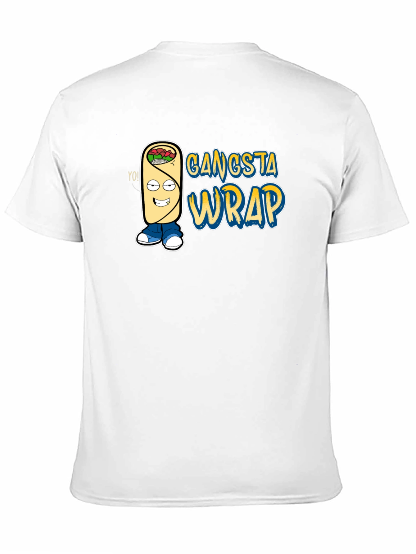Gangsta Wrap Graphic T-Shirt - Funny Cartoon Food Tee