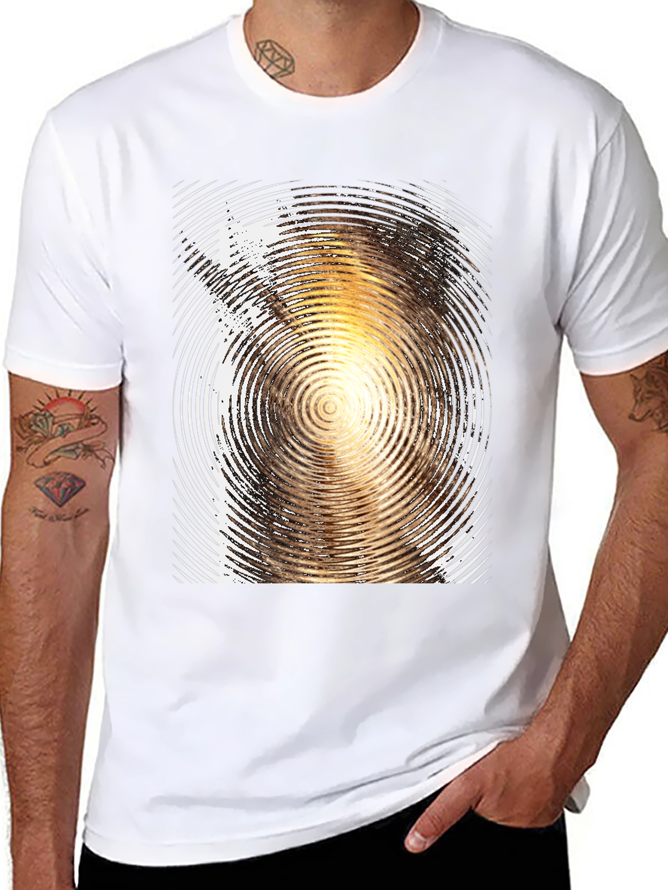 Abstract Circle Pattern Graphic Tee