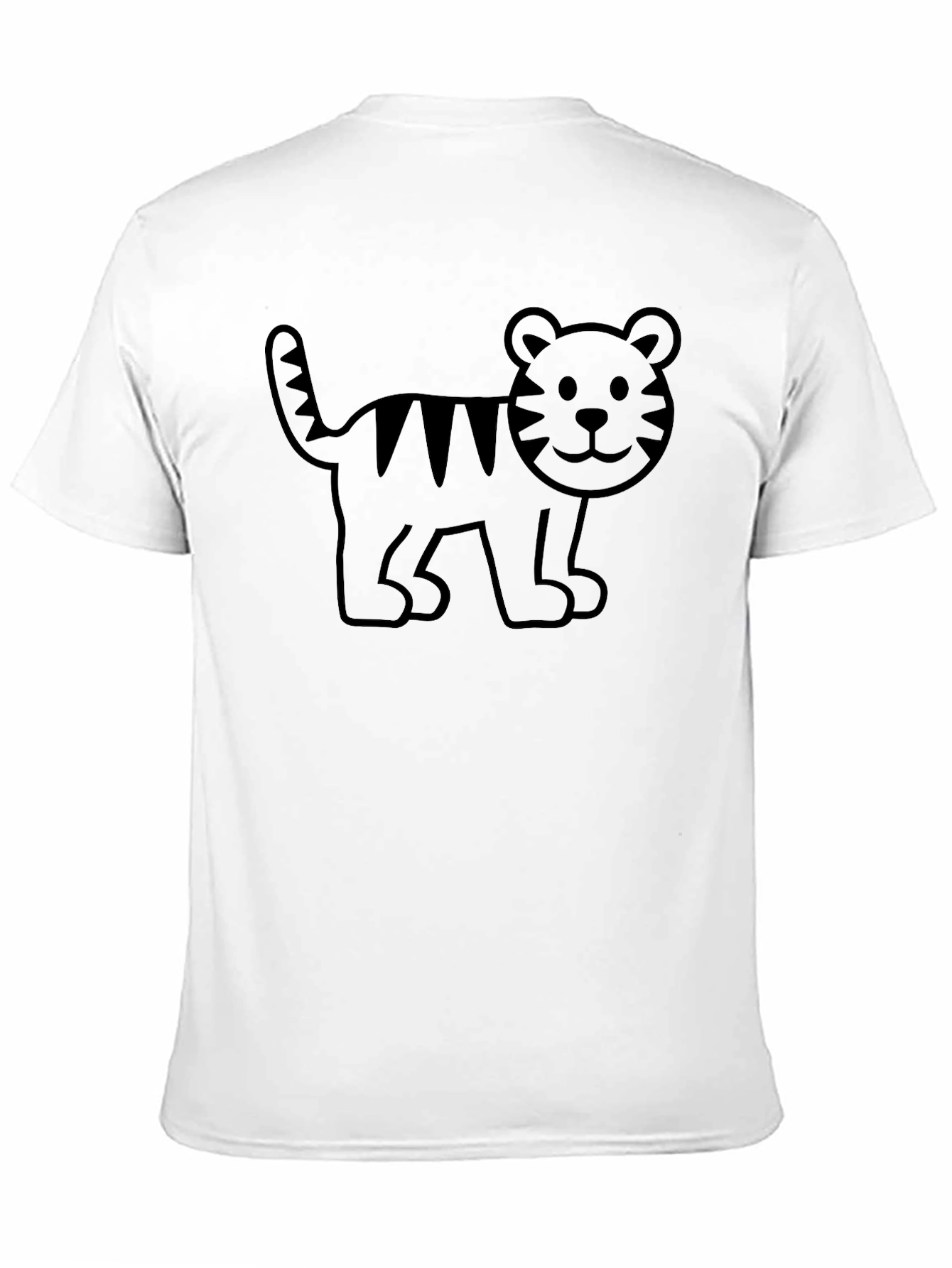 Cartoon Tiger Graphic Black T-Shirt