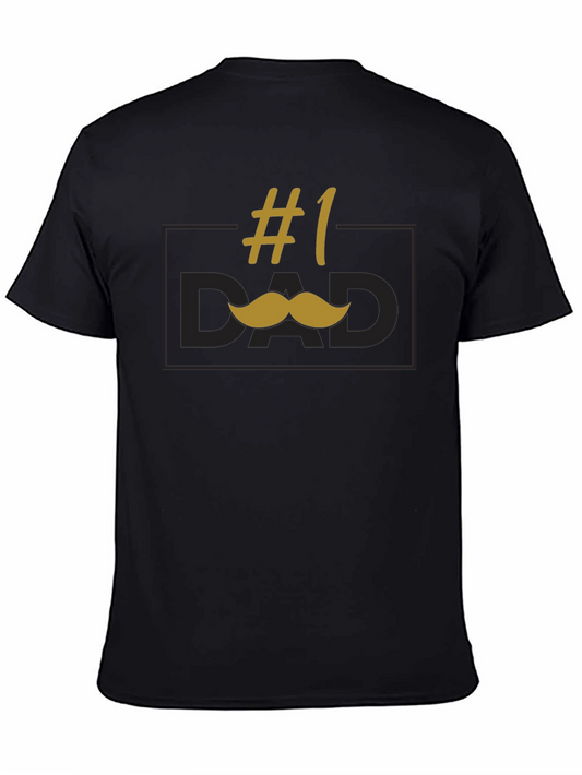 #1 Dad Mustache Graphic T-Shirt - Perfect Fathers Day Gift!