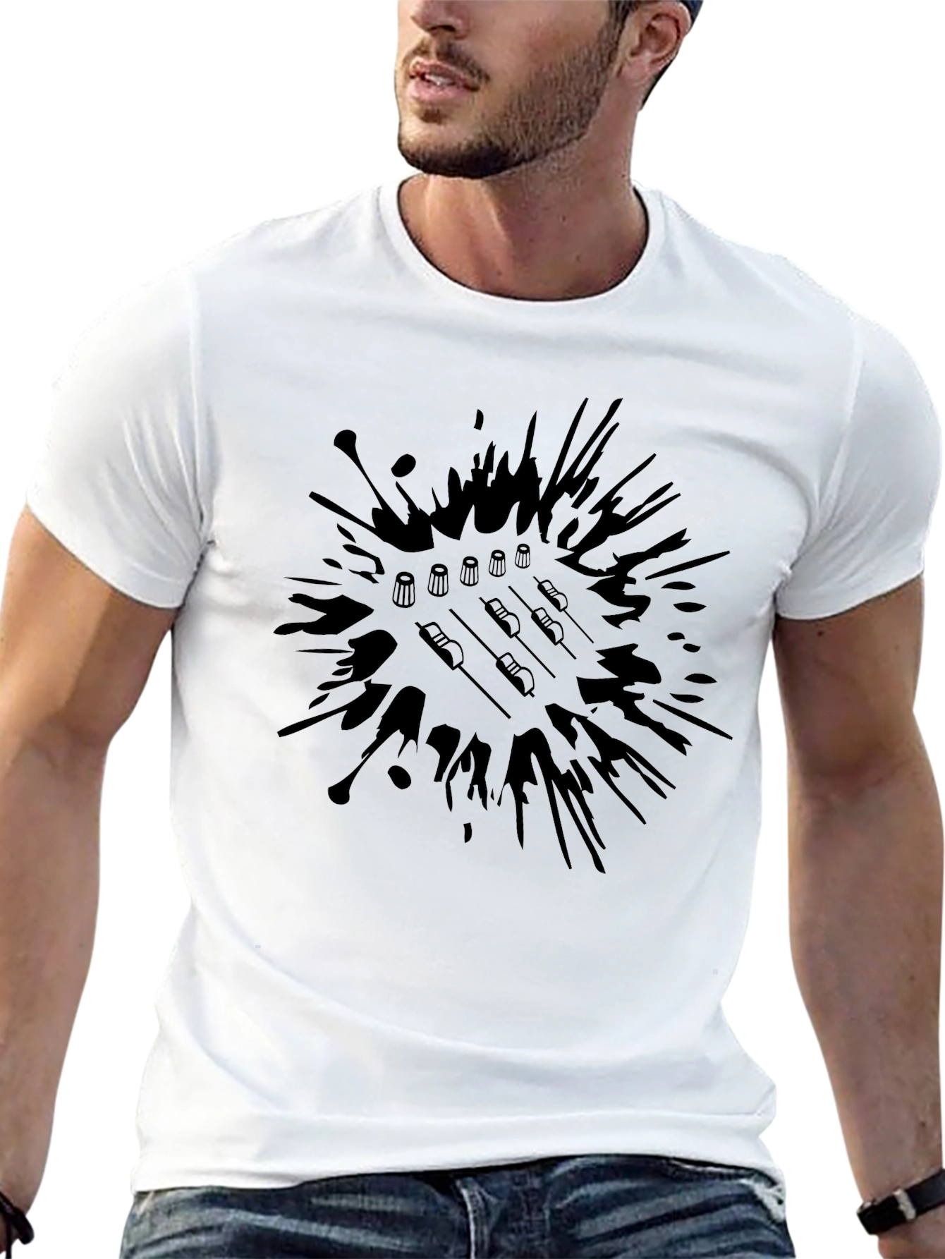 Abstract Badminton T-Shirt