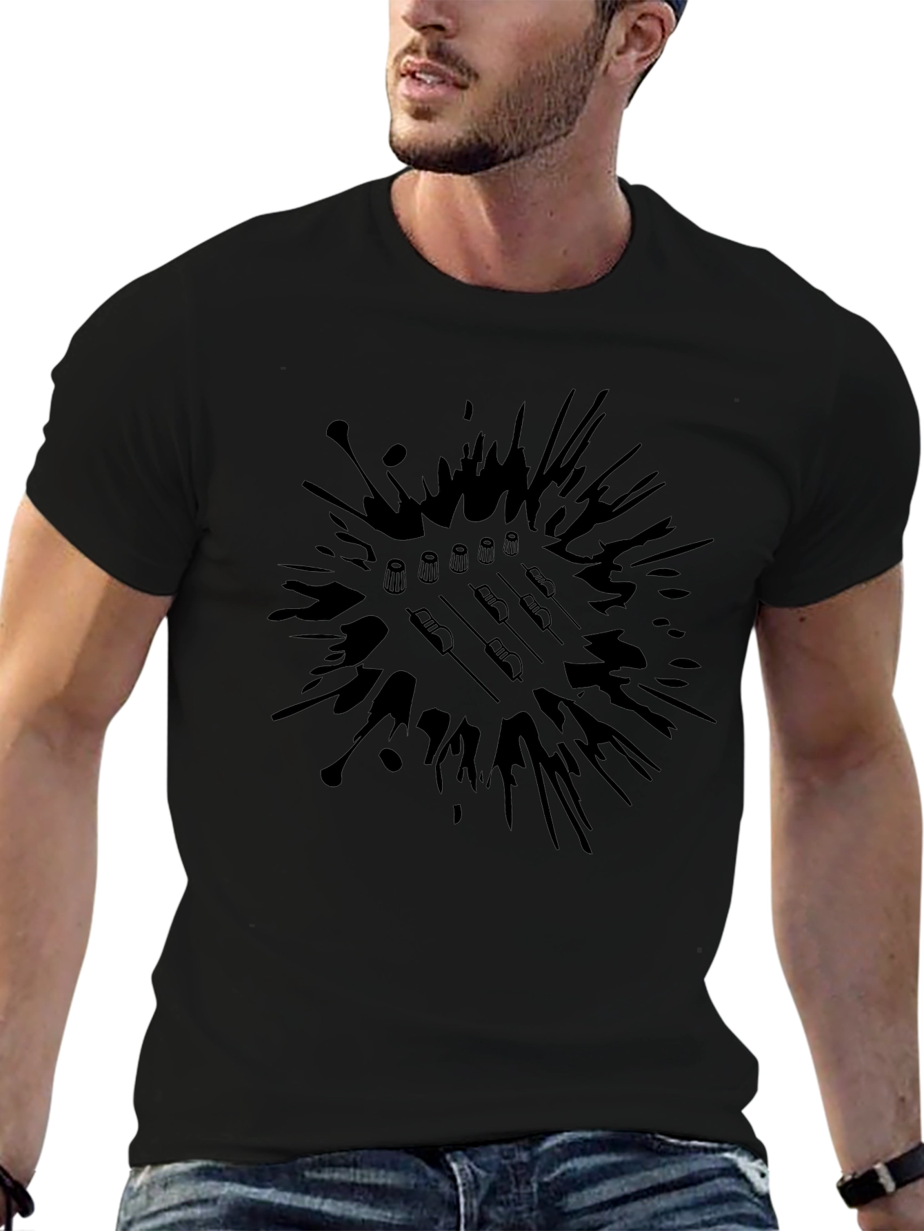 Abstract Badminton T-Shirt