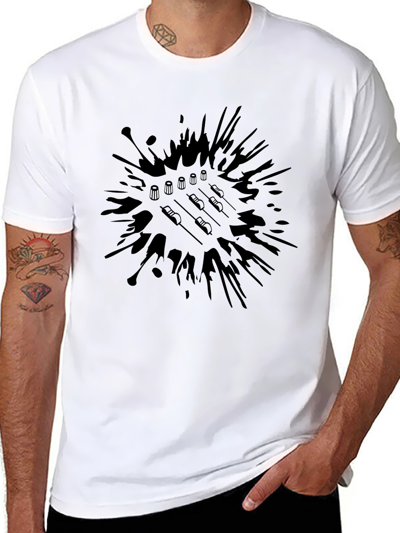 Abstract Badminton T-Shirt