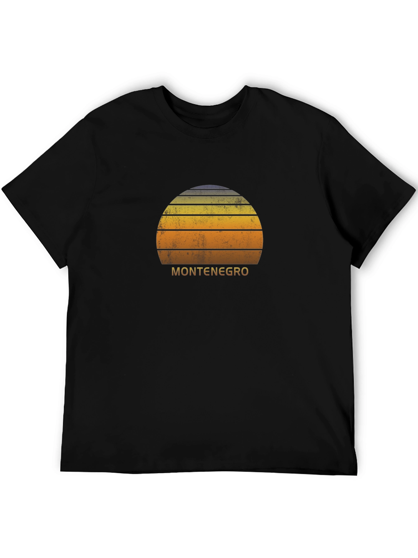 Montenegro Retro Sunset Black T-Shirt