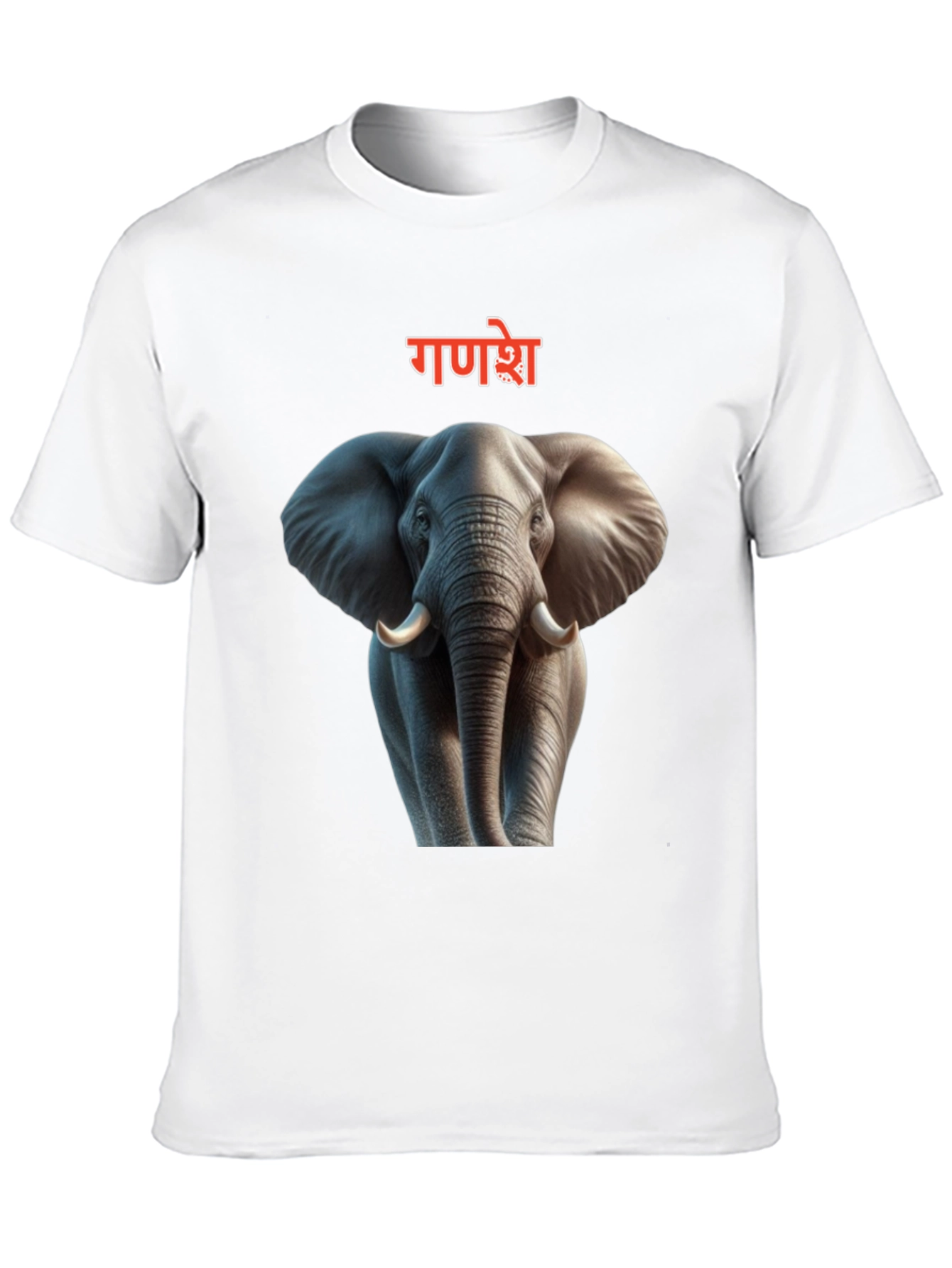 Ganesh Elephant Graphic Print Black T-Shirt