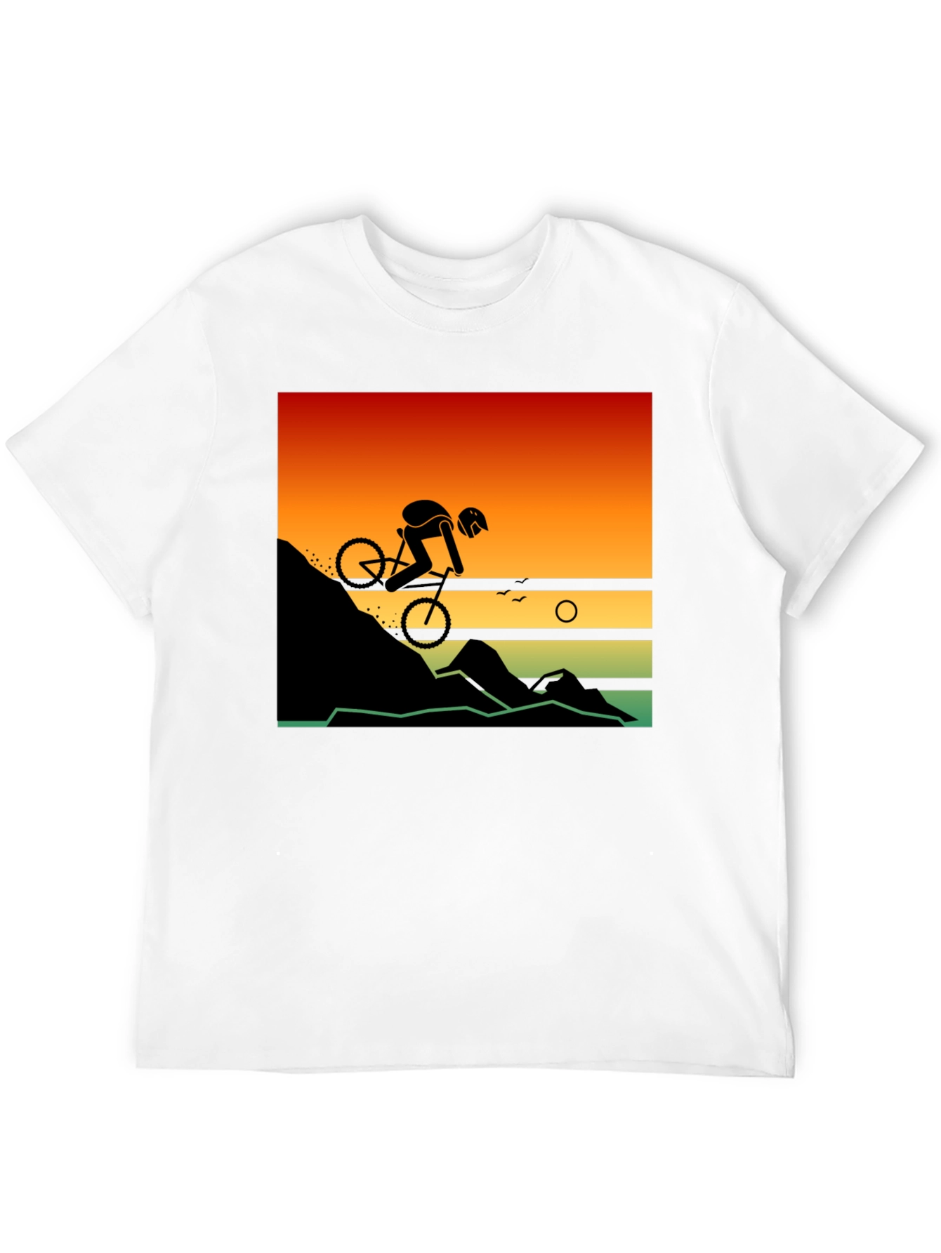 Mountain Biker Sunset Ride Graphic Tee