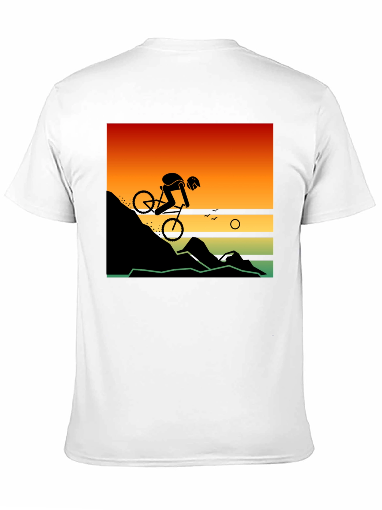 Mountain Biker Sunset Ride Graphic Tee