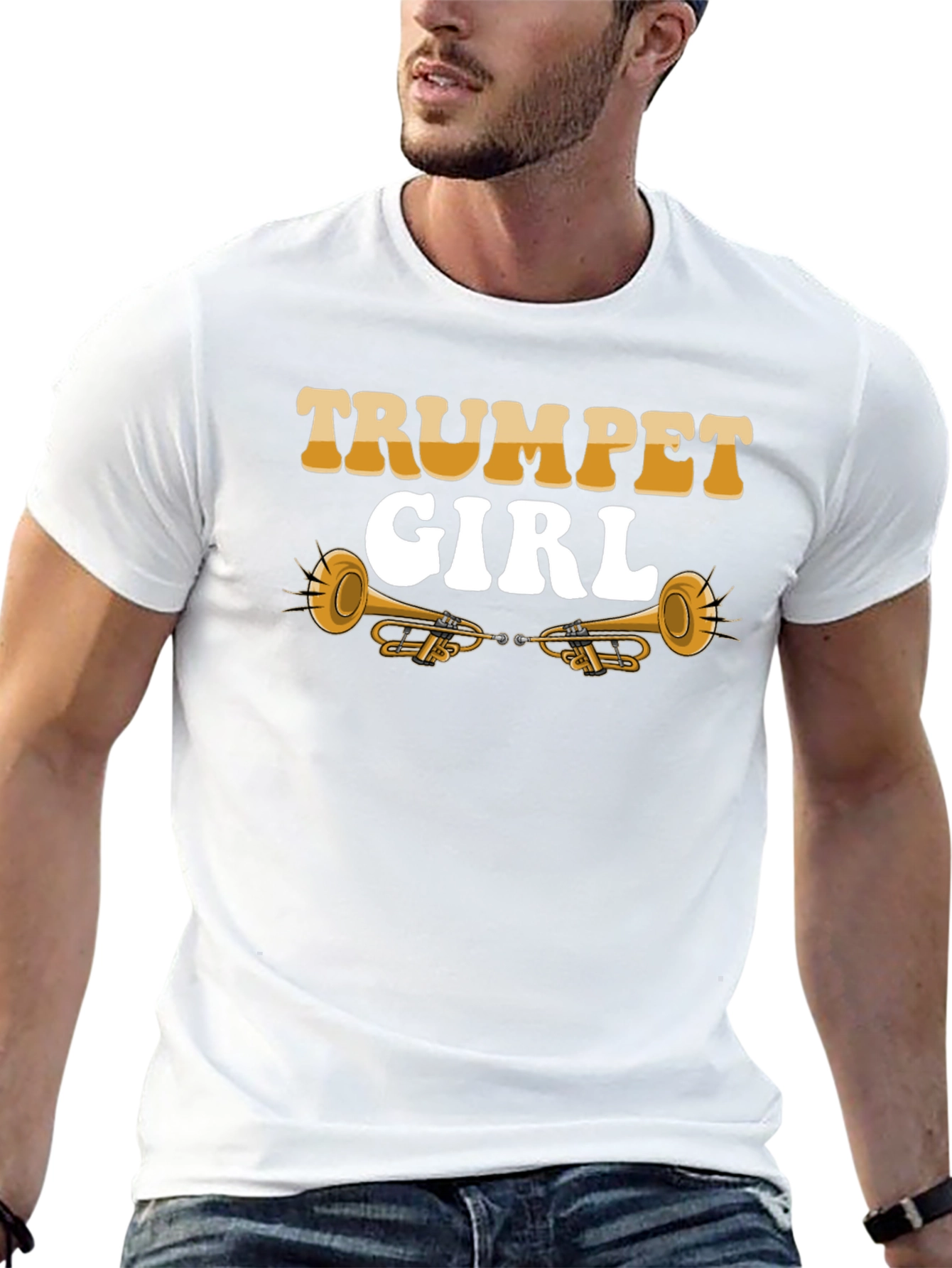 Trumpet Girl Graphic Tee - Musician T-Shirt