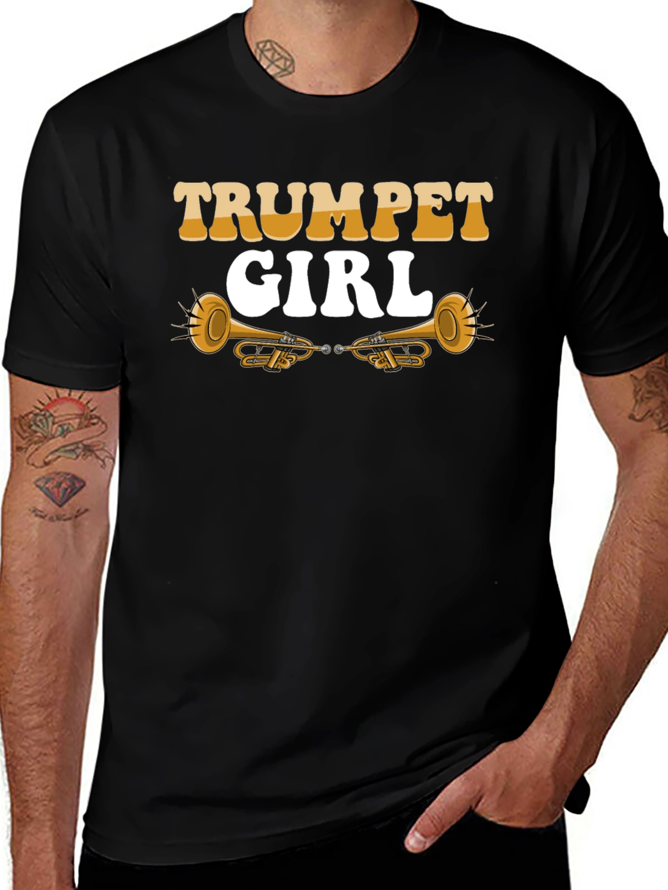 Trumpet Girl Graphic Tee - Musician T-Shirt