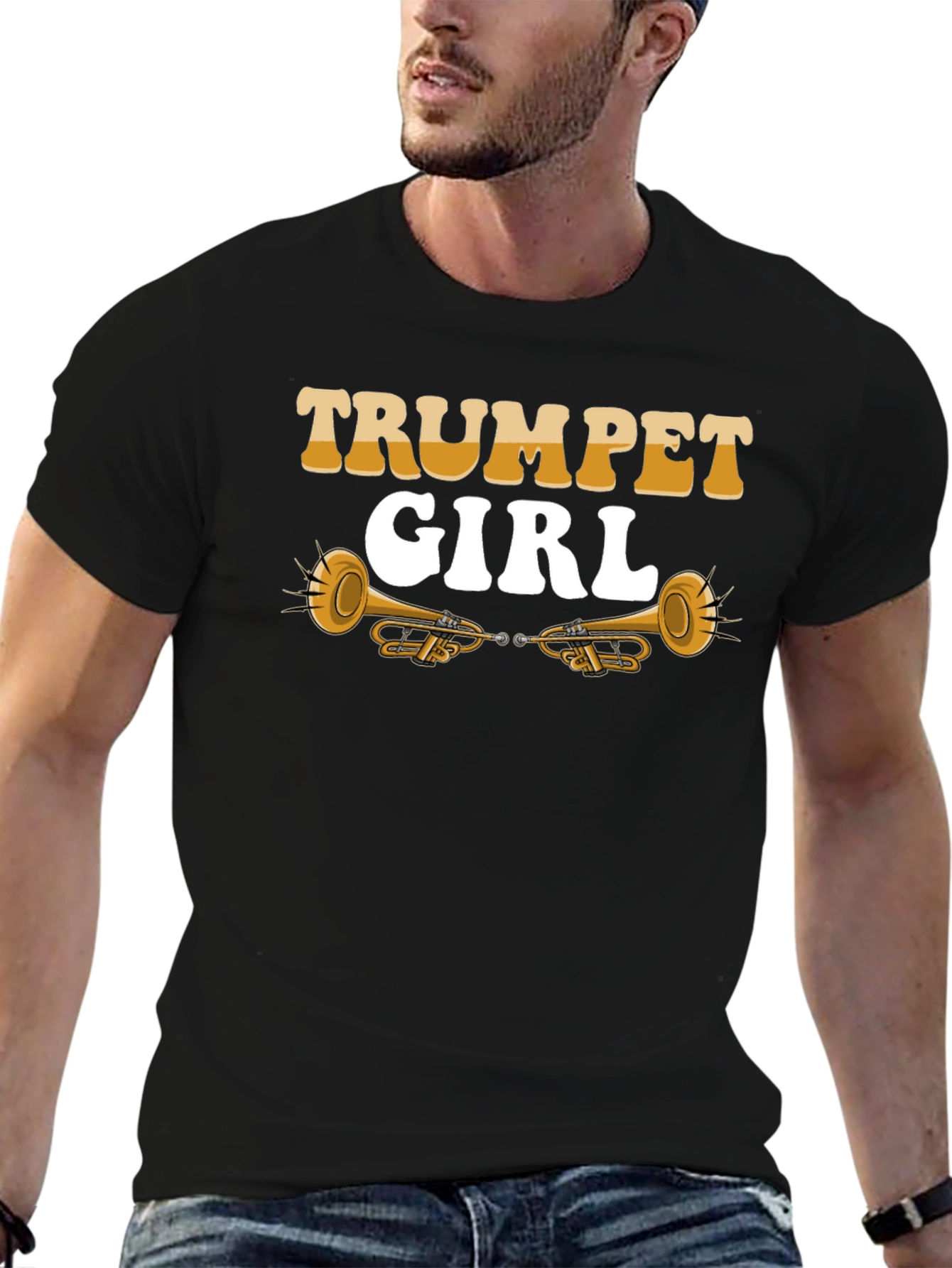 Trumpet Girl Graphic Tee - Musician T-Shirt