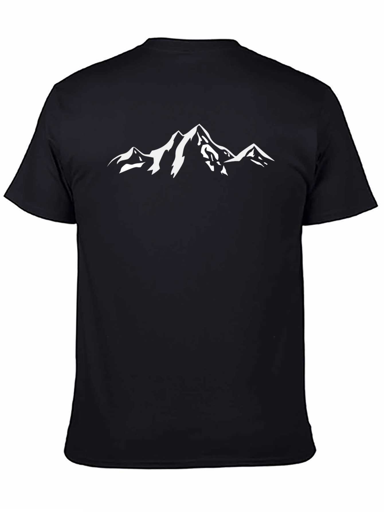 Mountain Peak Graphic Tee - Black Cotton T-Shirt