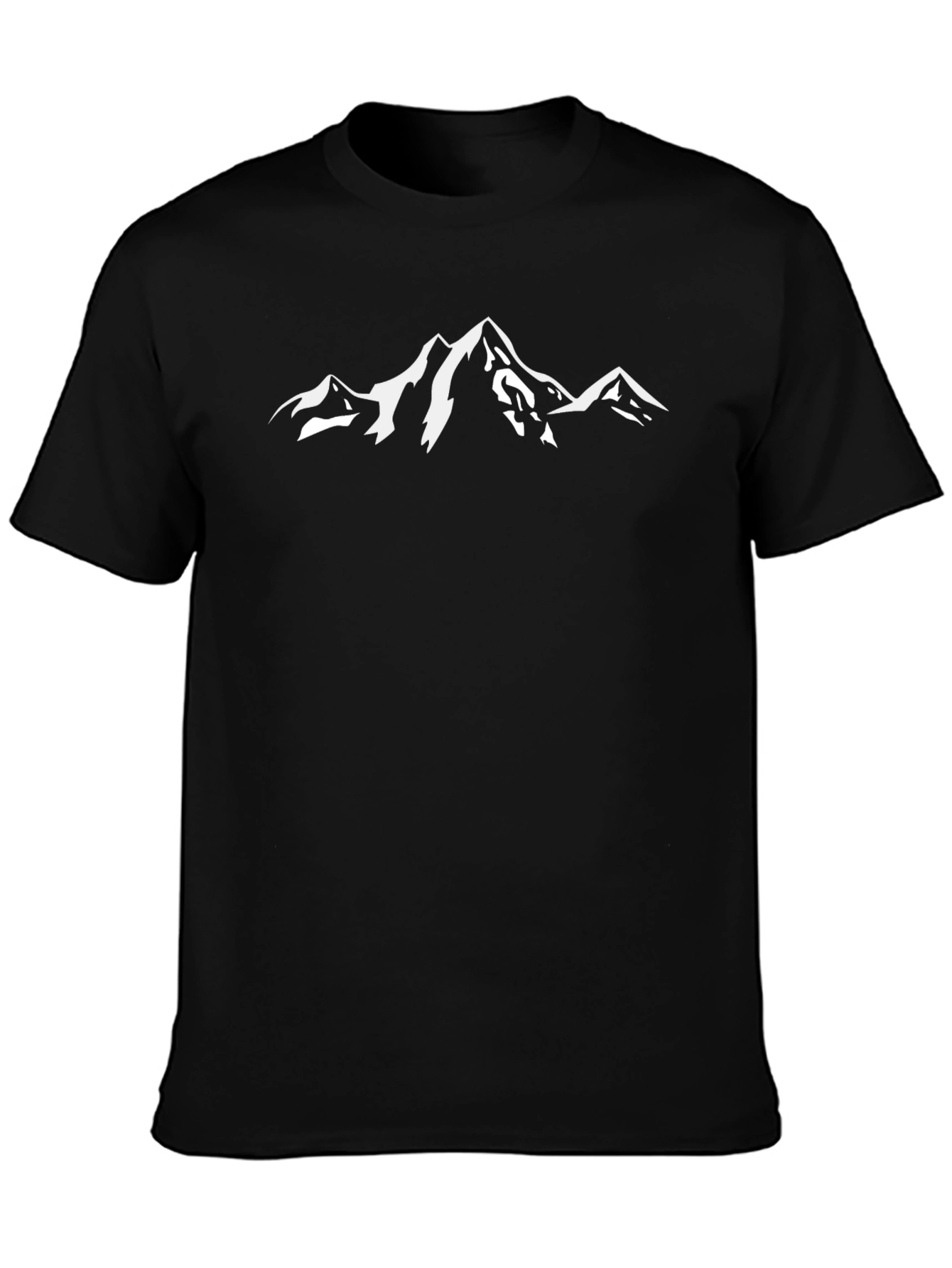 Mountain Peak Graphic Tee - Black Cotton T-Shirt