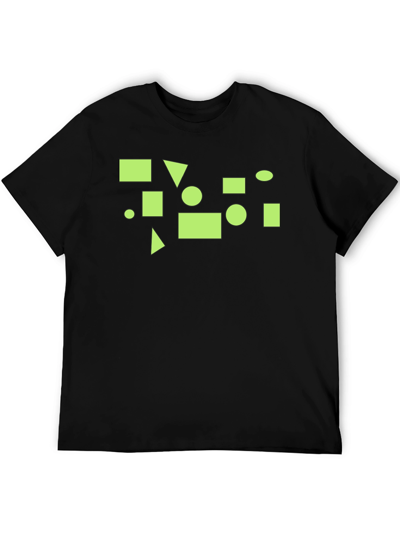 Geometric Graphic Print Black T-Shirt