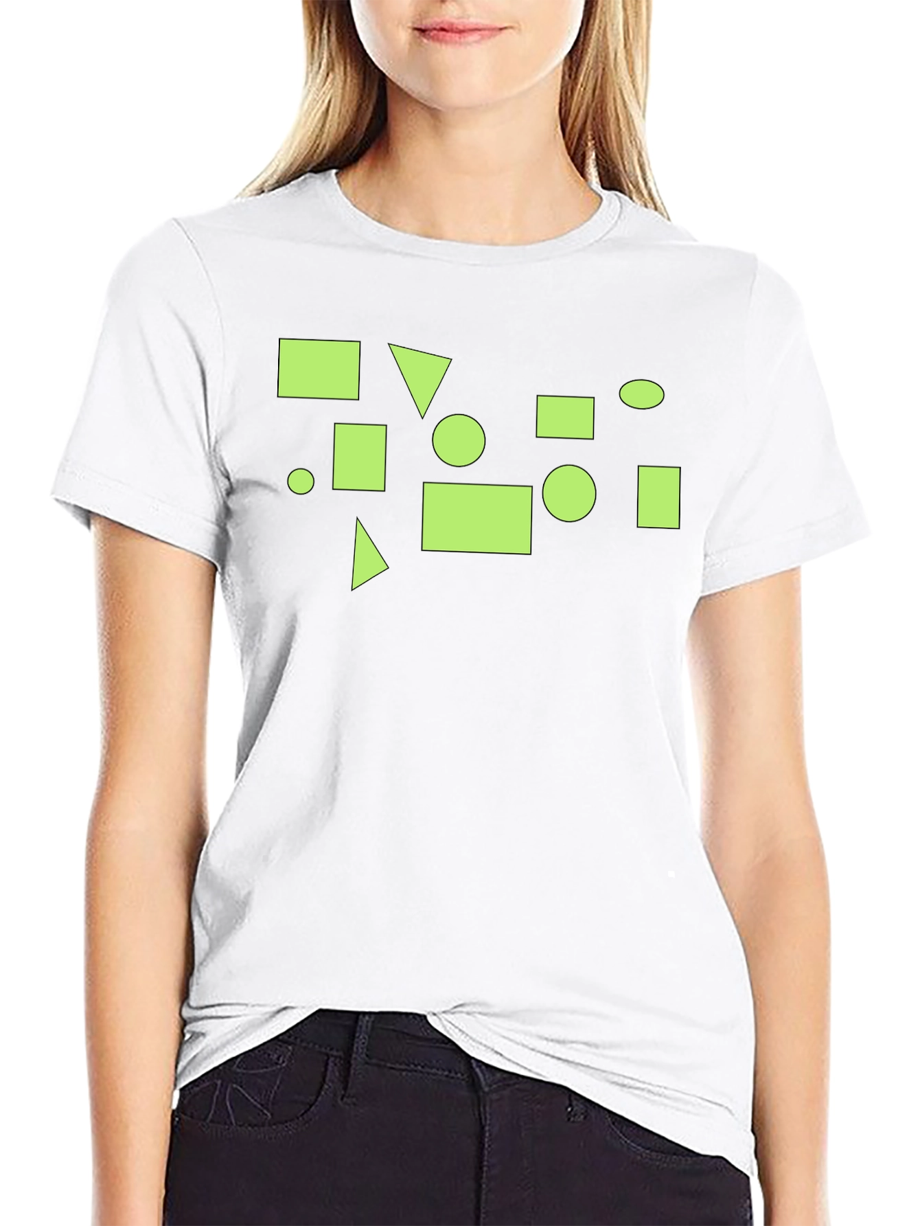 Geometric Graphic Print Black T-Shirt
