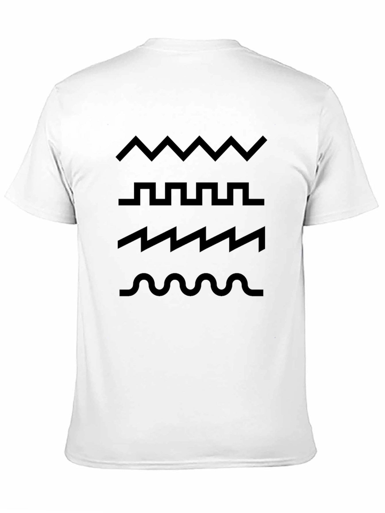 Mens Black Graphic Wave Pattern T-Shirt