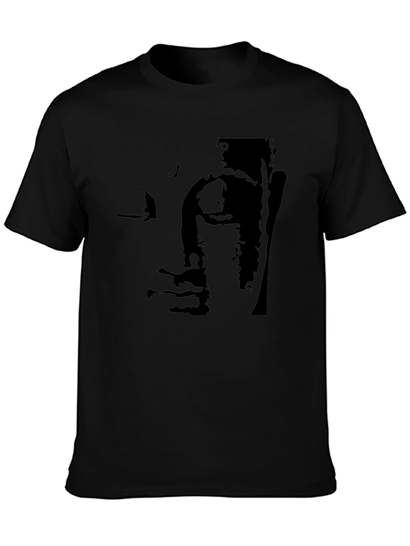 Abstract Buddha Graphic Black T-Shirt