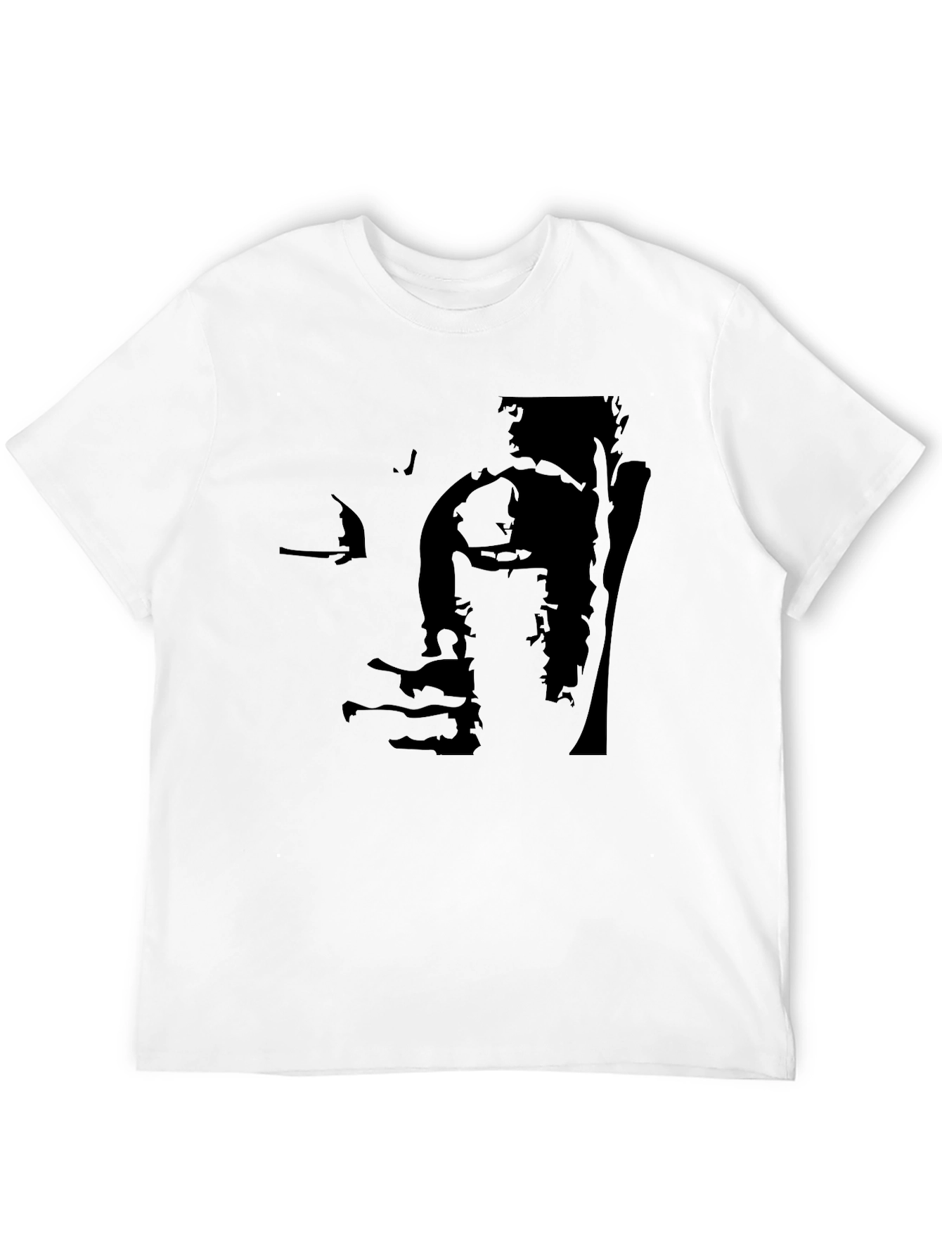 Abstract Buddha Graphic Black T-Shirt