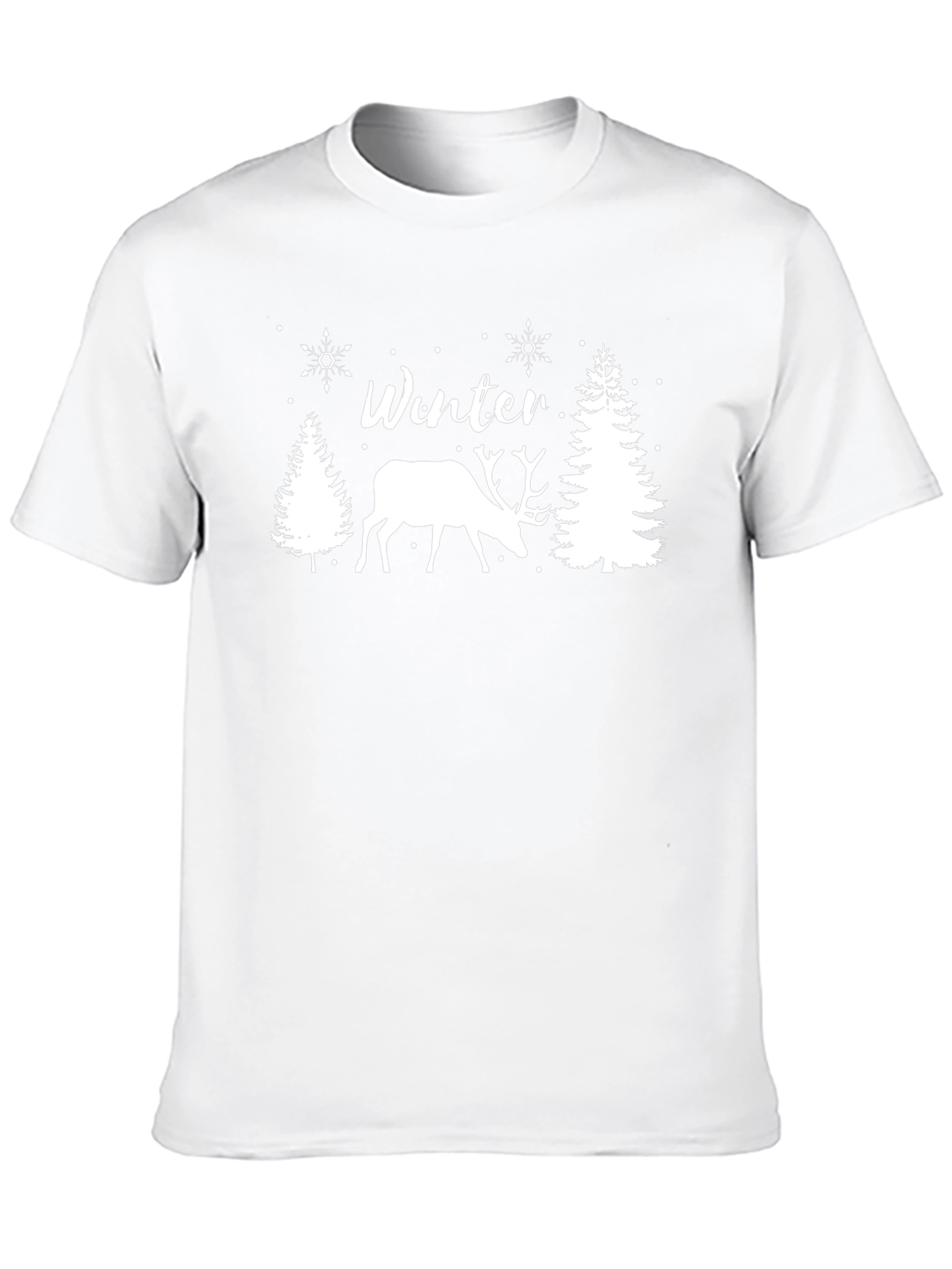 Winter Deer Graphic Tee - Black