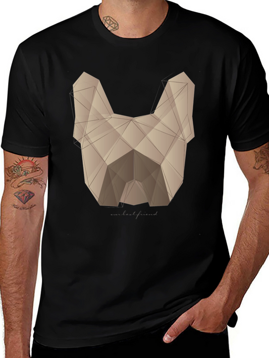 Geometric Dog Graphic T-Shirt - Modern Canine Art