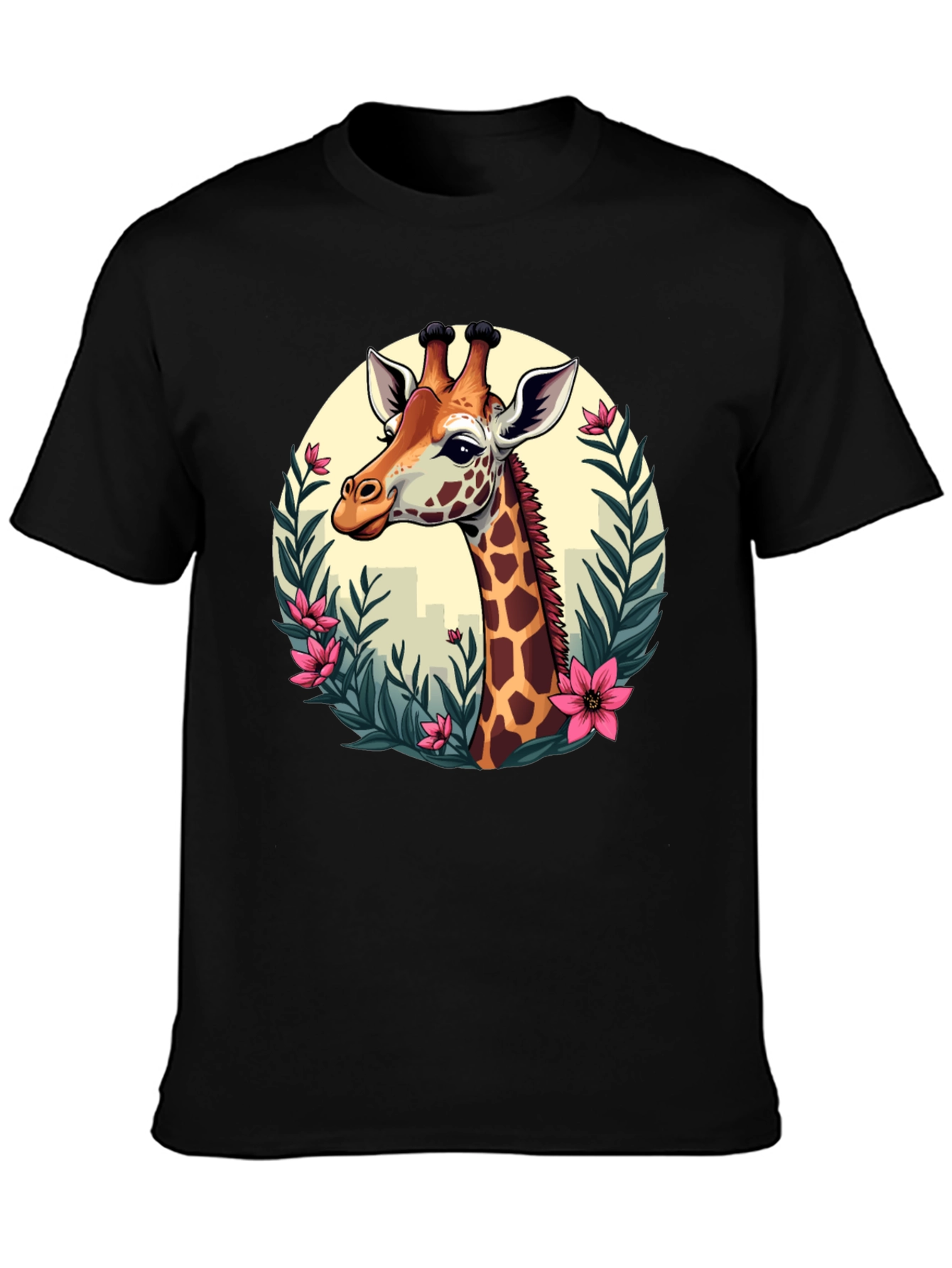 Giraffe Portrait Graphic T-Shirt - Unisex Casual Tee
