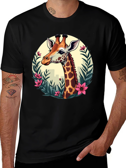 Giraffe Portrait Graphic T-Shirt - Unisex Casual Tee